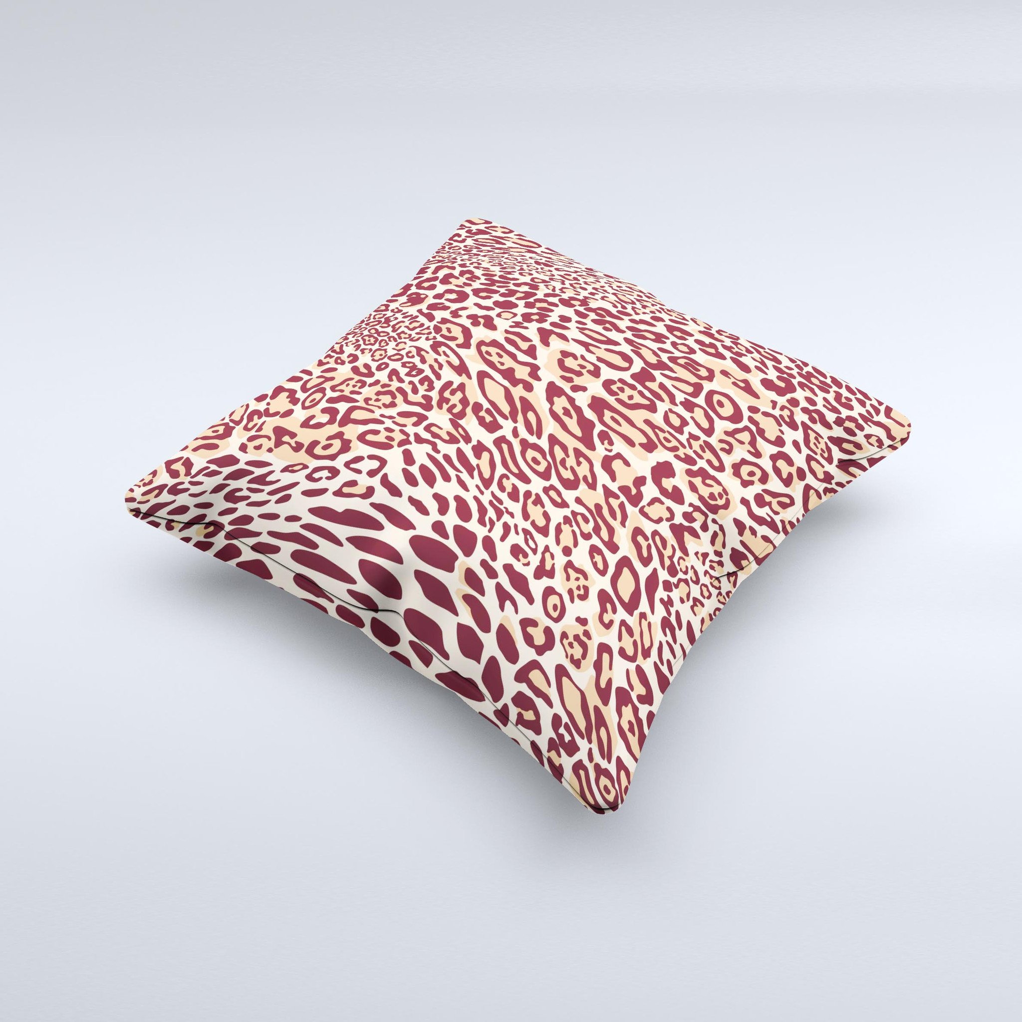 Wild Leopard Print ink-Fuzed Decorative Throw Pillow showcasing a unique leopard pattern on a soft fabric, perfect for home decor.