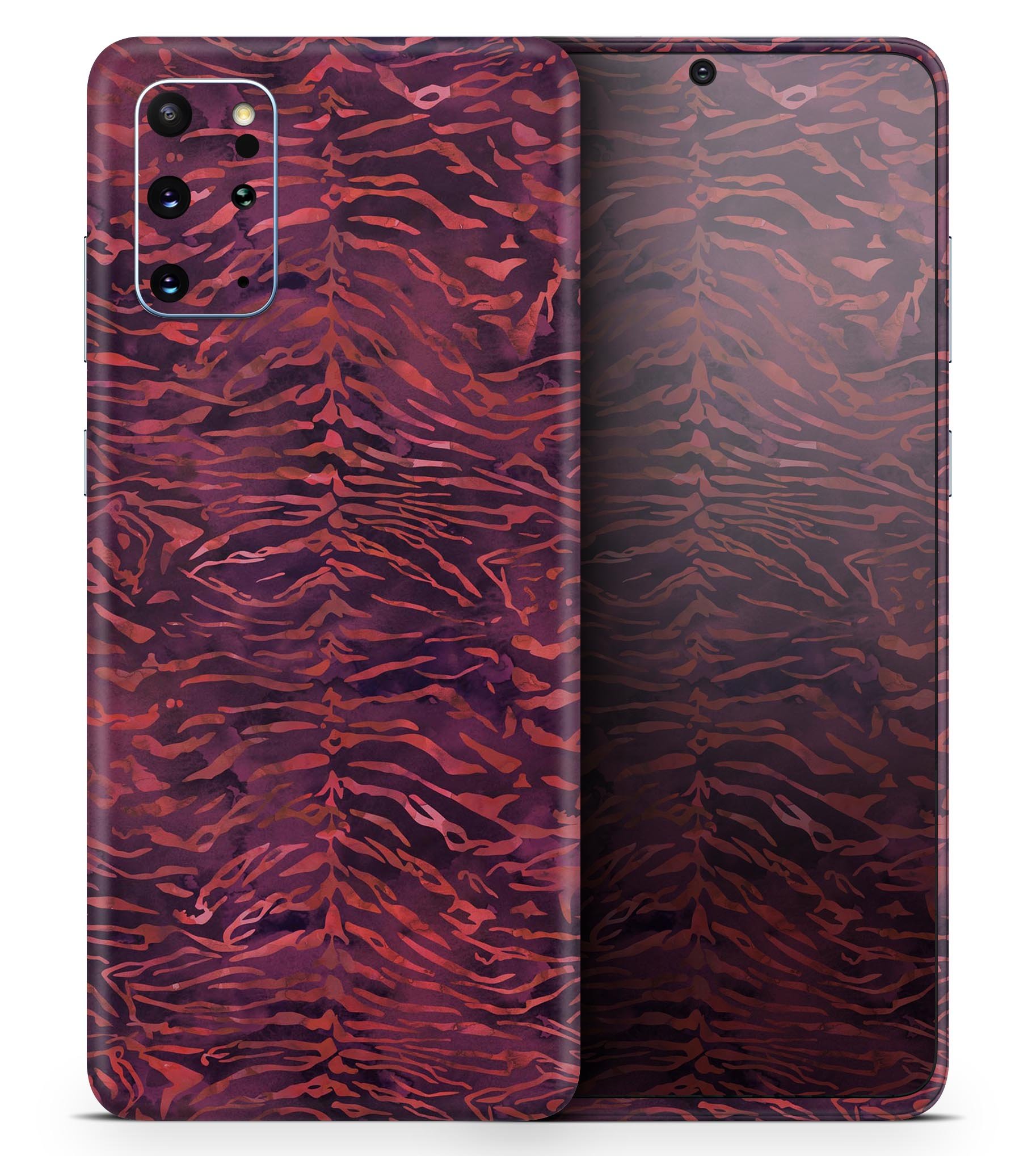 Wine Watercolor Tiger Pattern Skin-Kit for Samsung Galaxy, showcasing vibrant colors and unique design.