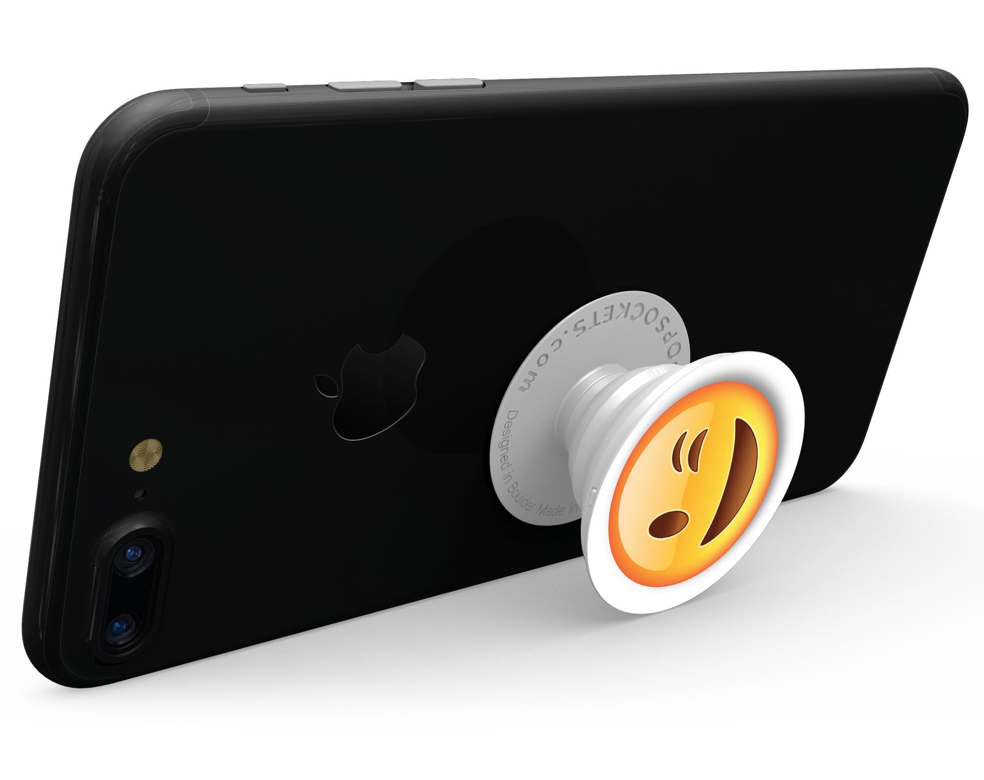 Wink Emoticon Emoji Skin Kit for PopSockets, featuring a vibrant design on premium vinyl.