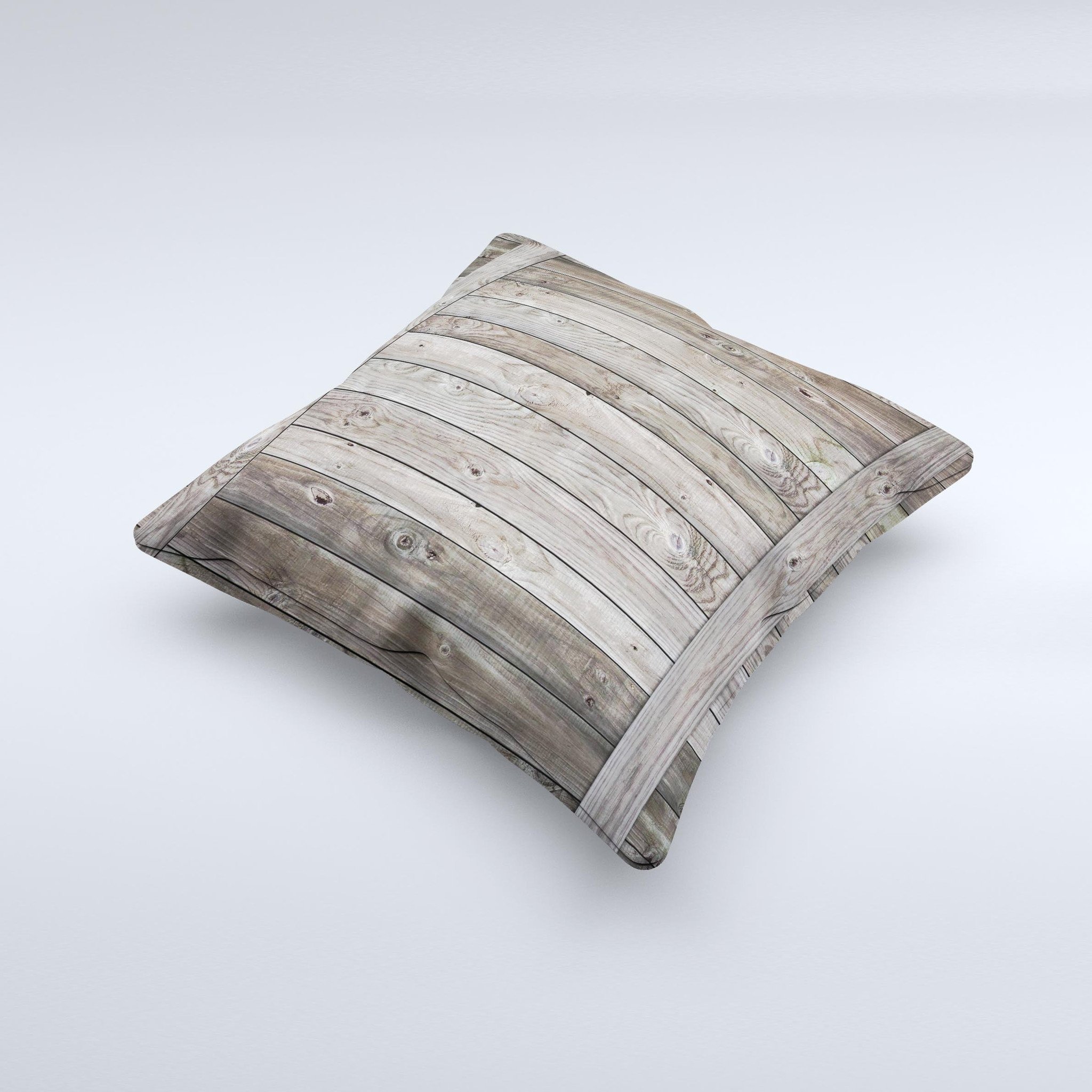 Handcrafted Wooden Wall-Panel ink-Fuzed Decorative Throw Pillow with unique design and high-quality fabric.