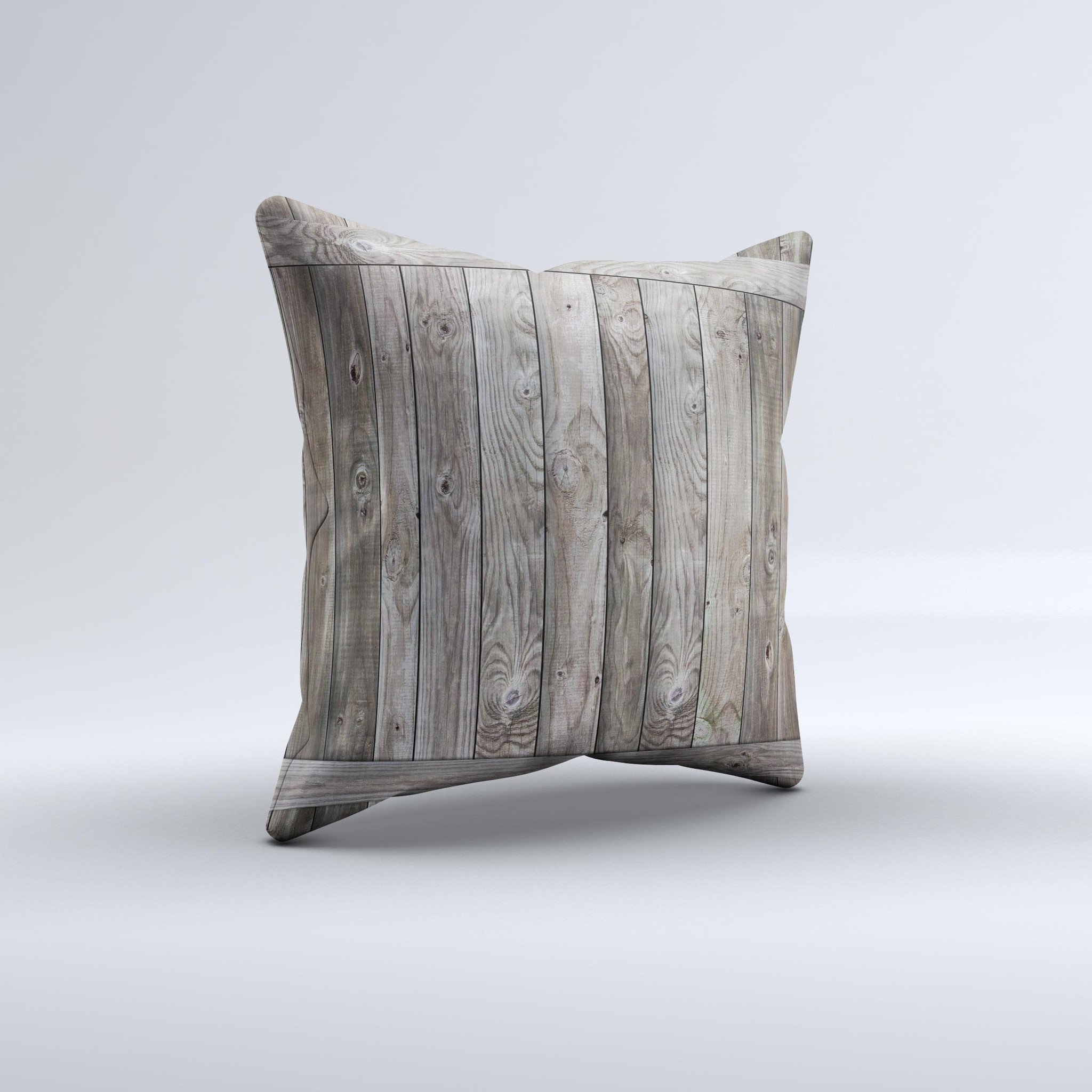 Handcrafted Wooden Wall-Panel ink-Fuzed Decorative Throw Pillow with unique design and high-quality fabric.