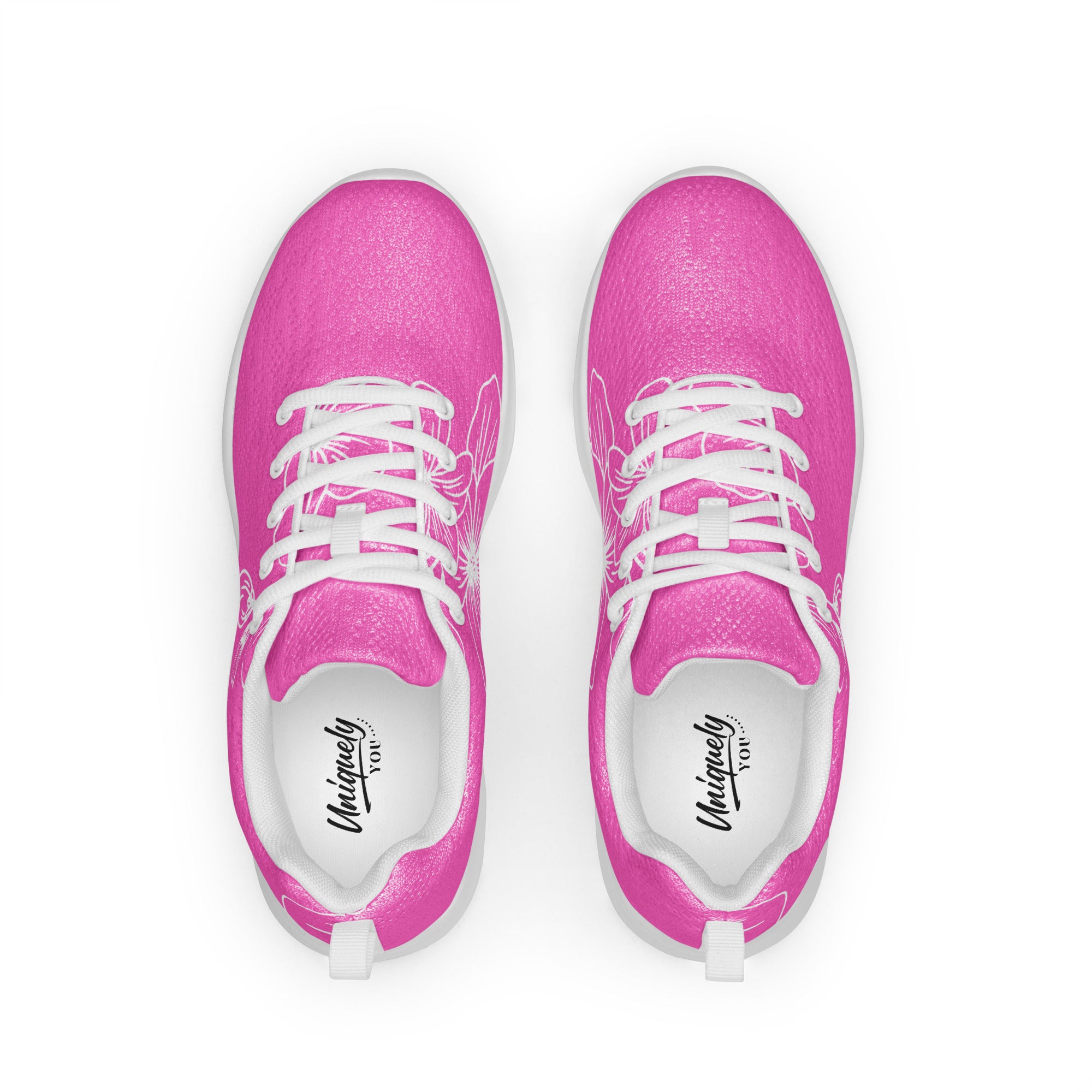 A pair of stylish women's athletic running shoes featuring a lightweight design, breathable lining, and padded collar, perfect for workouts and casual wear.