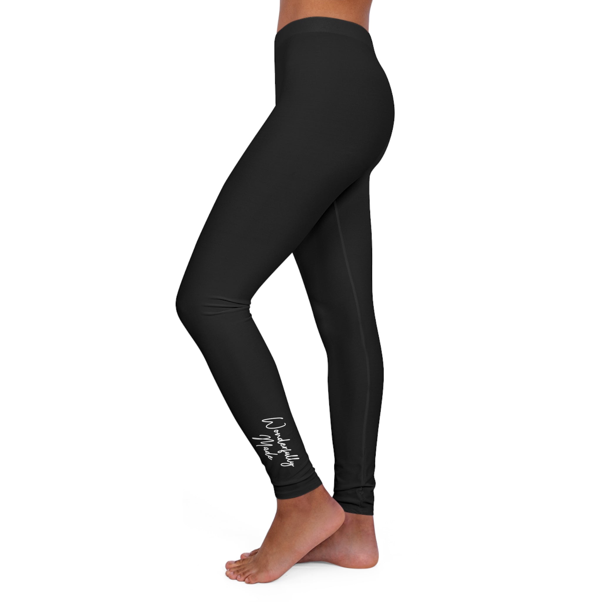 Womens Black Fitness Leggings featuring a slim fit and high-waist design, perfect for workouts and casual wear.