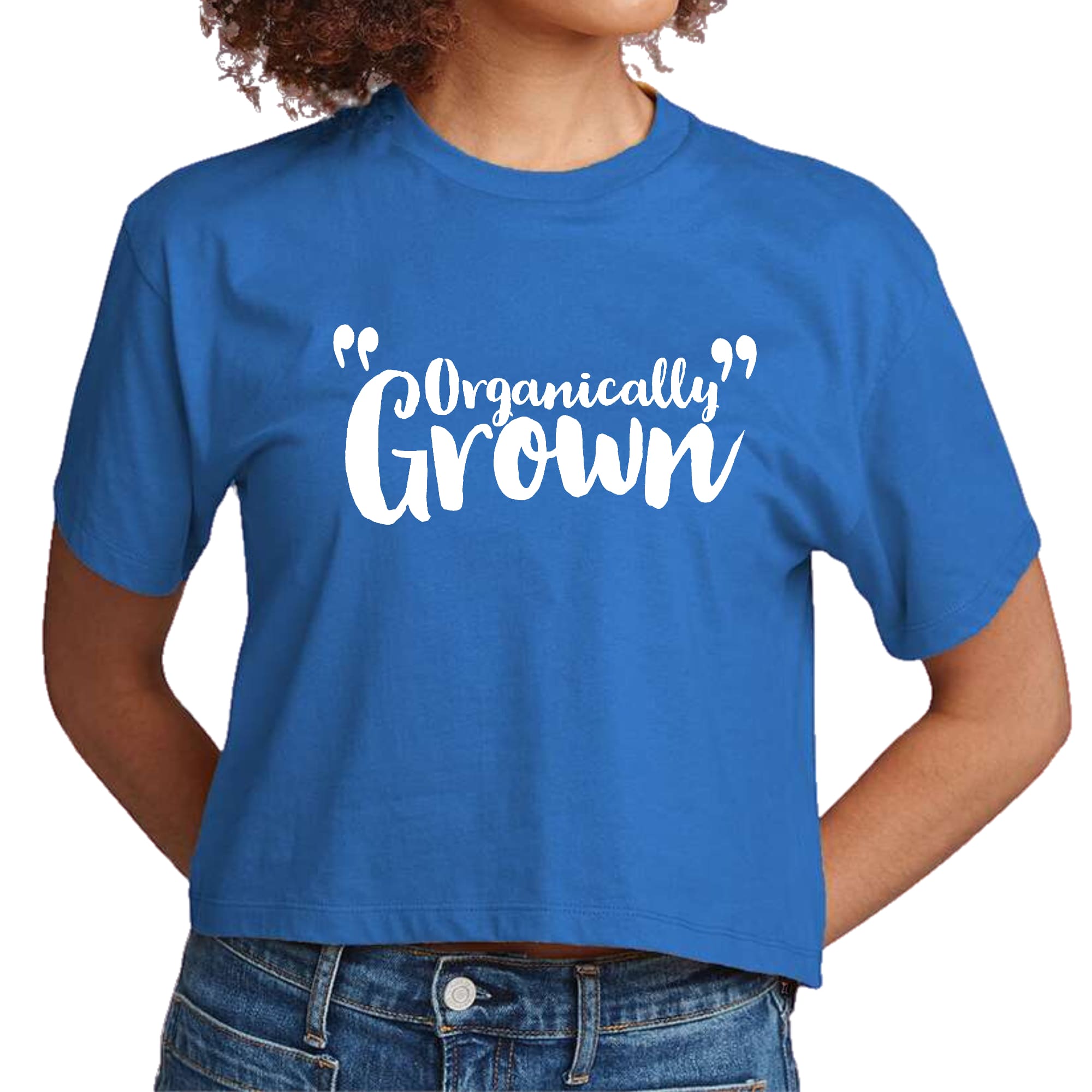 Women's Cropped Graphic T-shirt in soft preshrunk cotton featuring an inspirational affirmation graphic, perfect for casual wear.