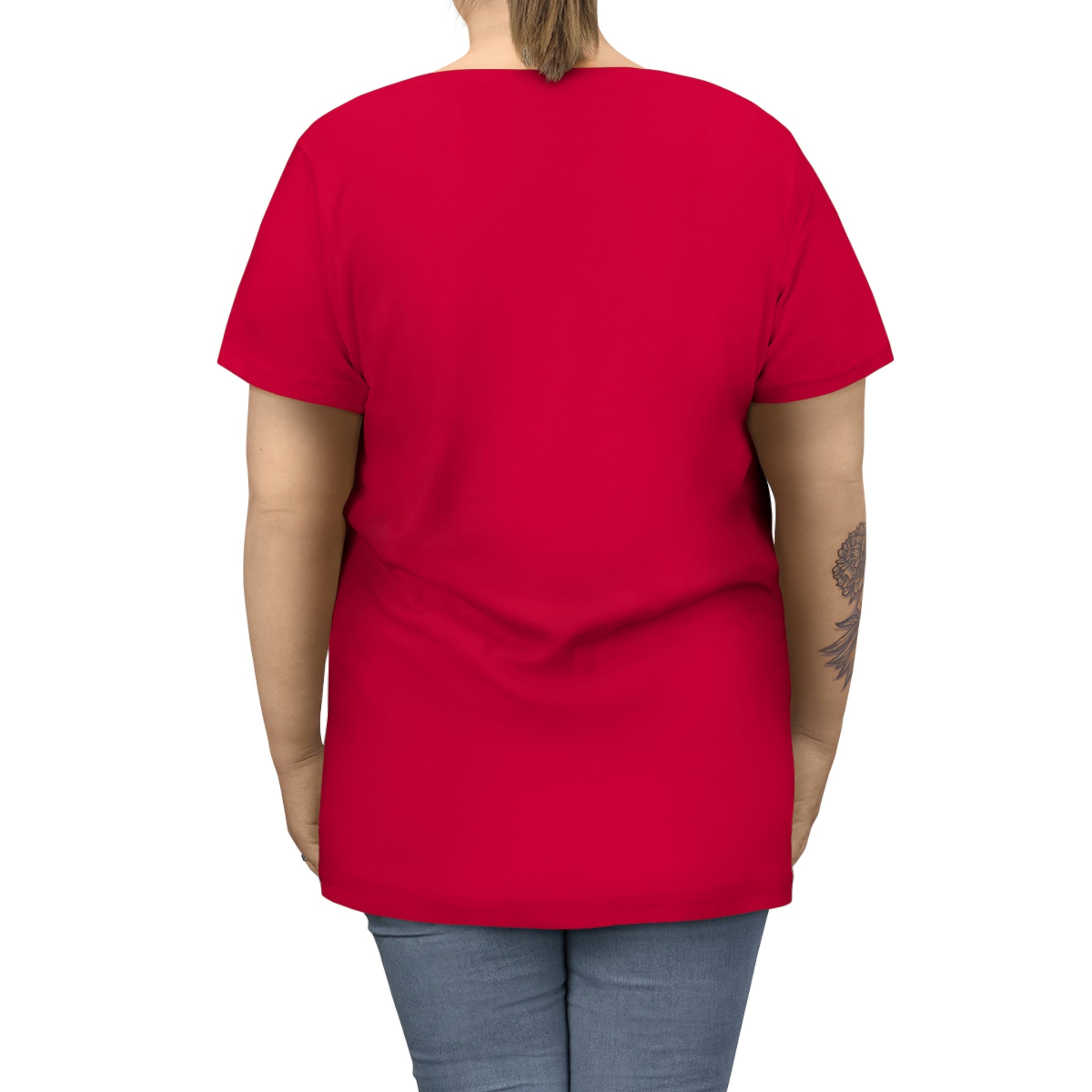 Women's Curvy Plus Size T-Shirt in soft cotton featuring an inspirational God-inspired quote, perfect for casual wear.