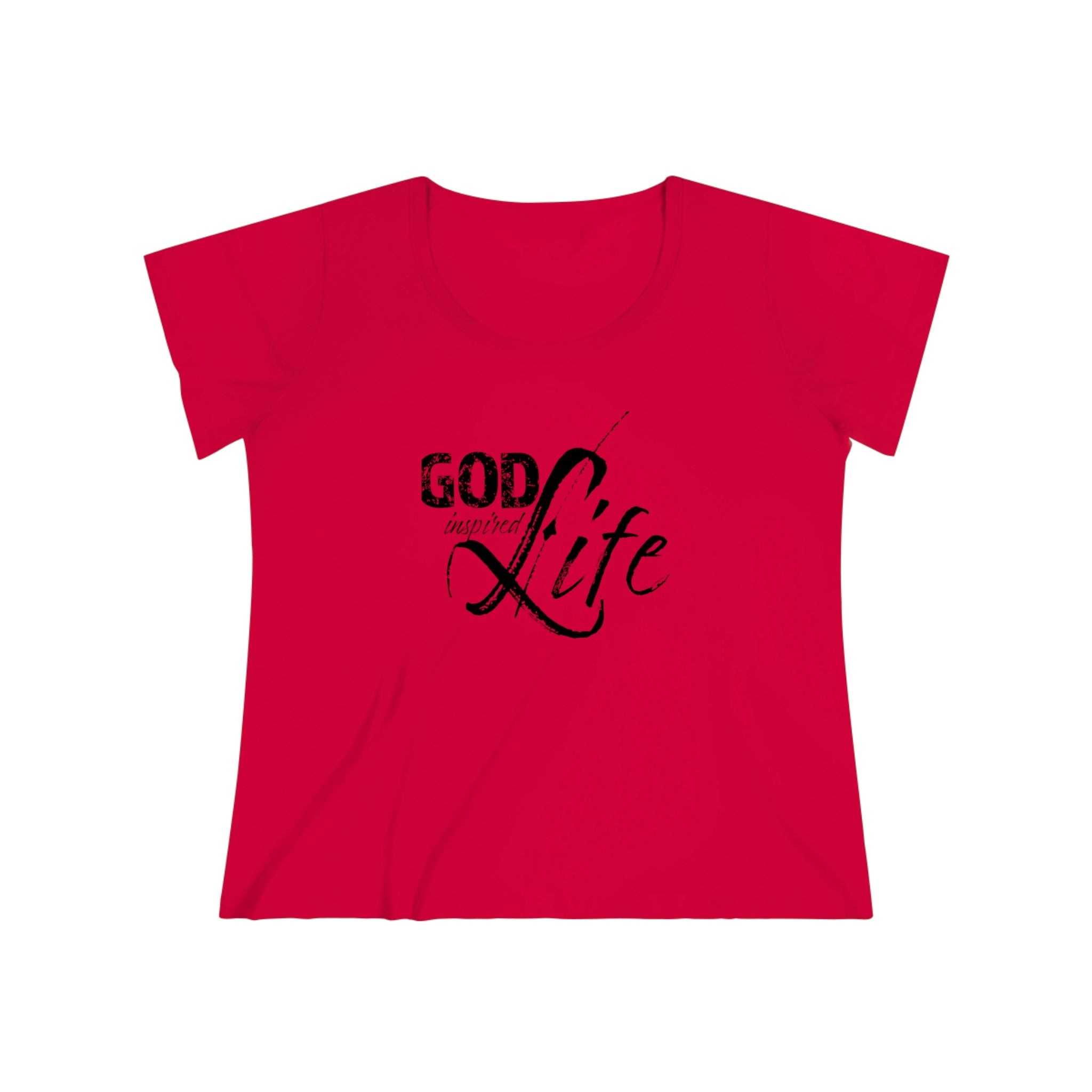 Women's Curvy Plus Size T-Shirt in soft cotton featuring an inspirational God-inspired quote, perfect for casual wear.