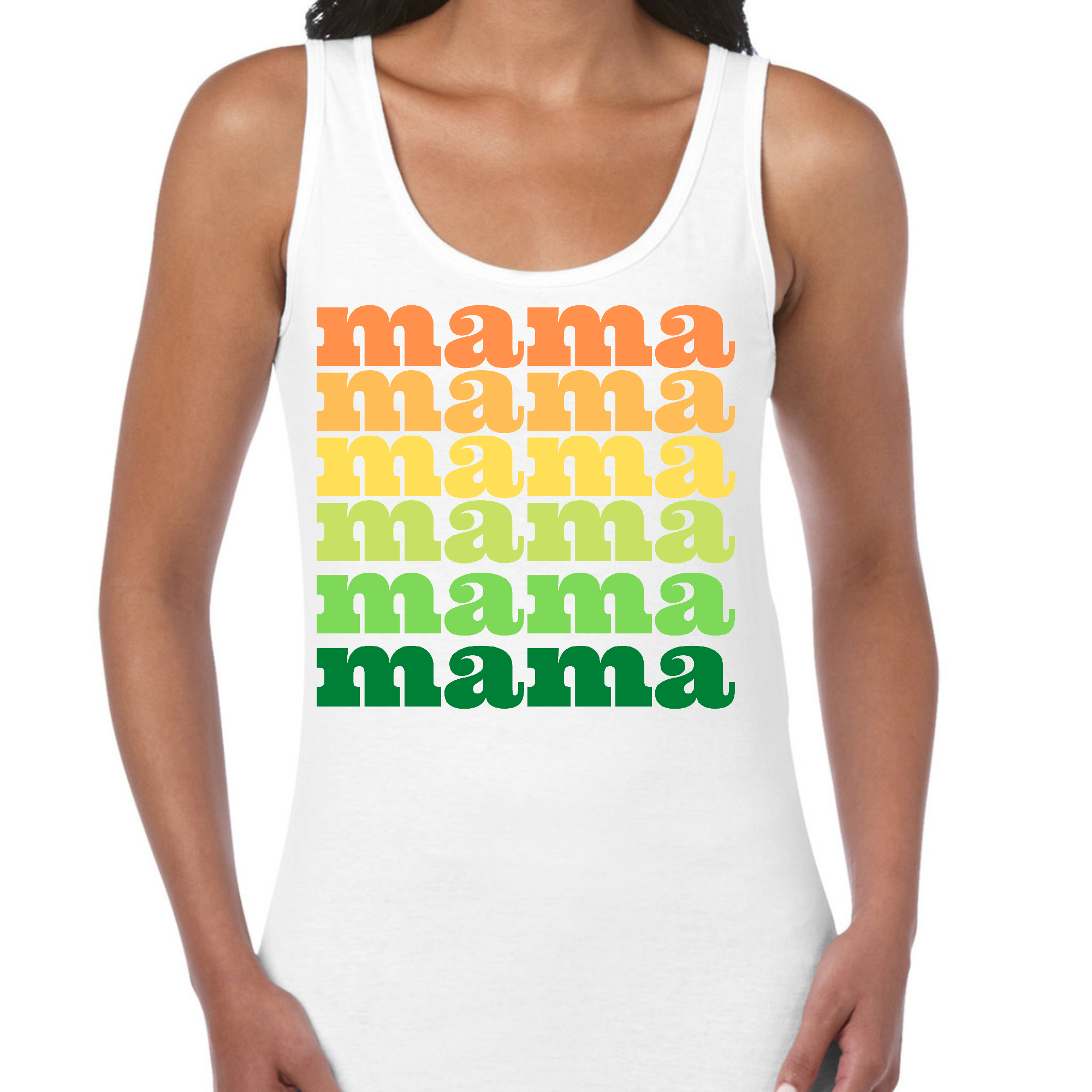 Women's Fitness Tank Top featuring a graphic design celebrating mothers, made from soft cotton material.