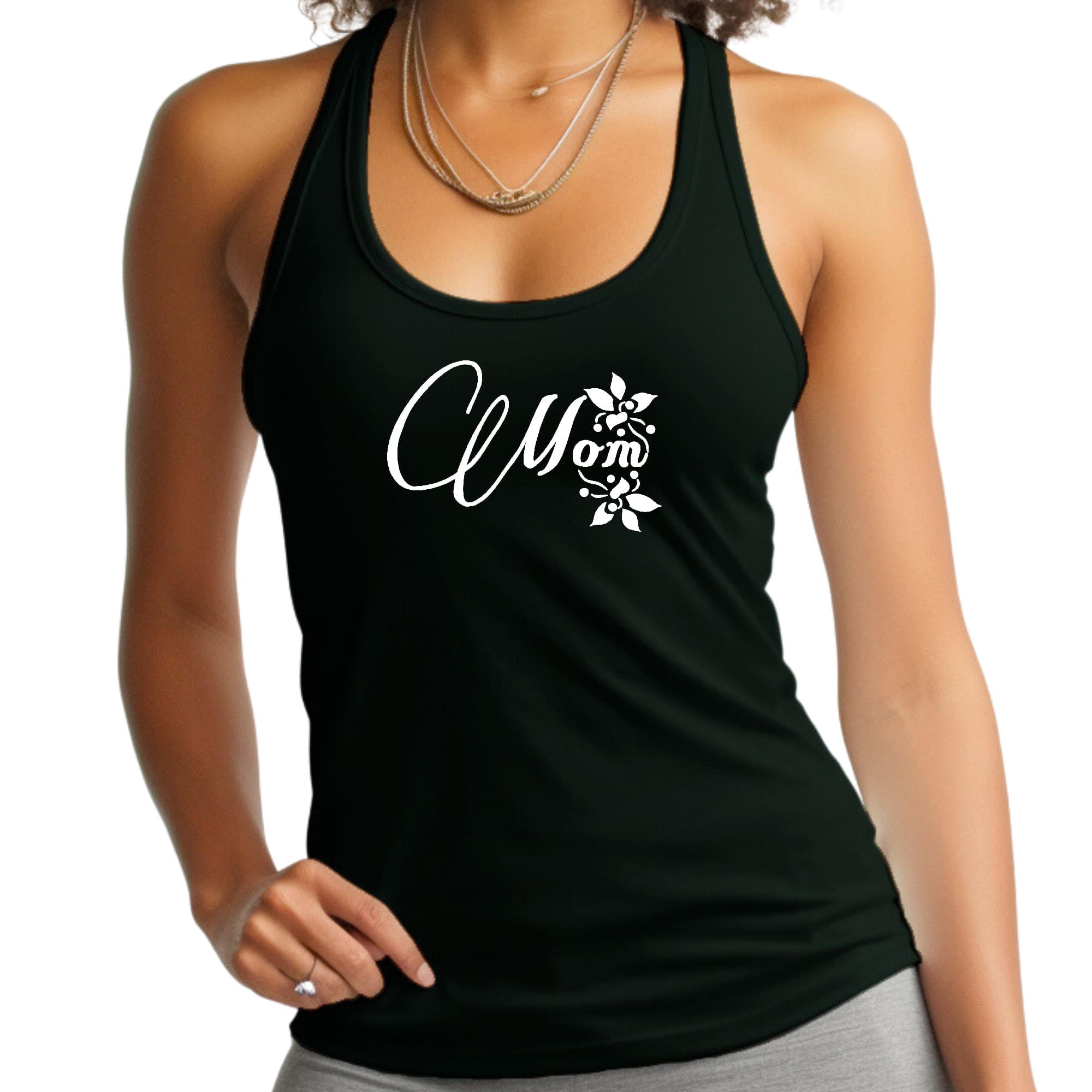 A stylish Women's Fitness Tank Top featuring a graphic design, made from soft cotton material, perfect for workouts and casual wear.