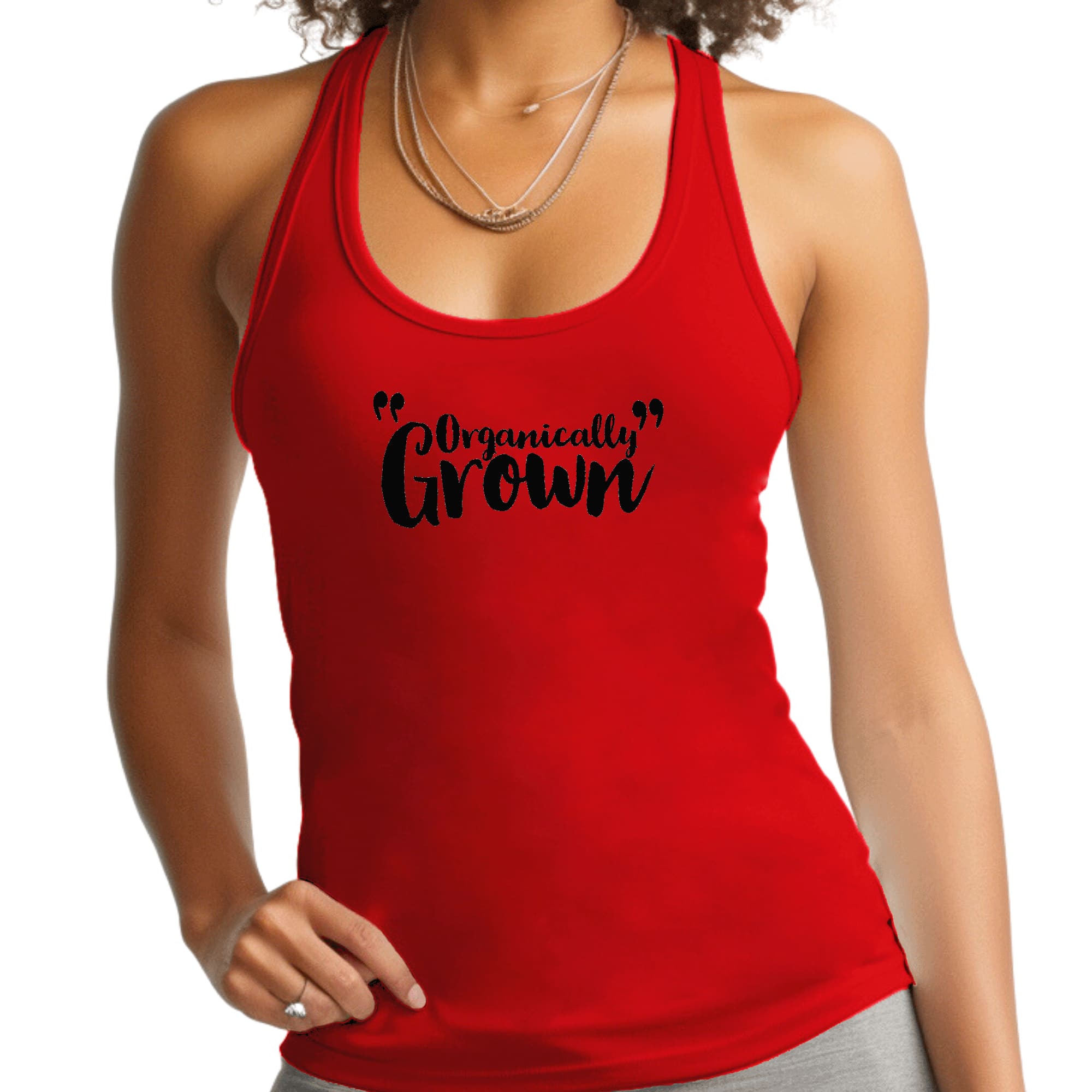 A stylish Women's Fitness Tank Top in black, made from soft preshrunk cotton, featuring an affirmation graphic for inspiration during workouts.