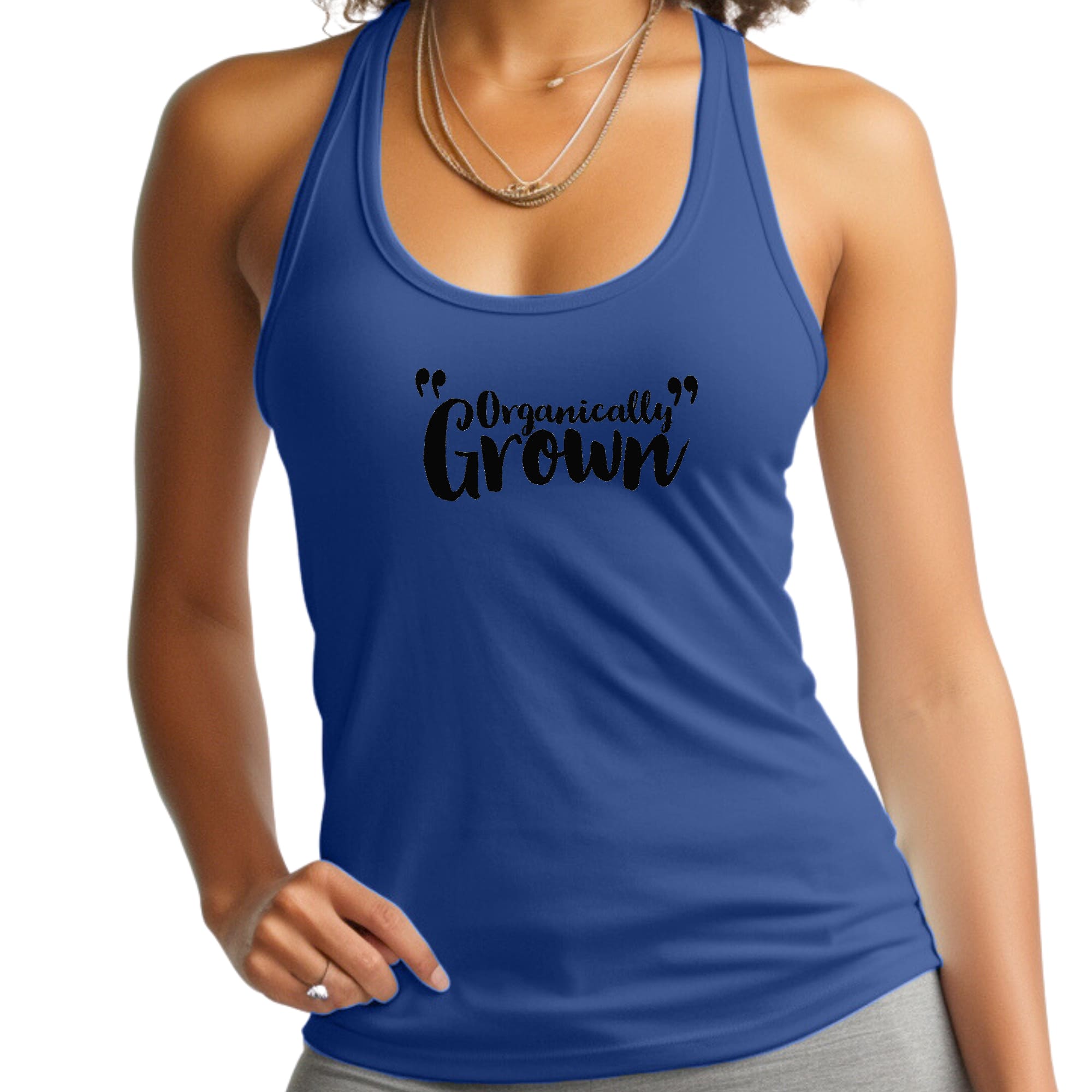 A stylish Women's Fitness Tank Top in black, made from soft preshrunk cotton, featuring an affirmation graphic for inspiration during workouts.