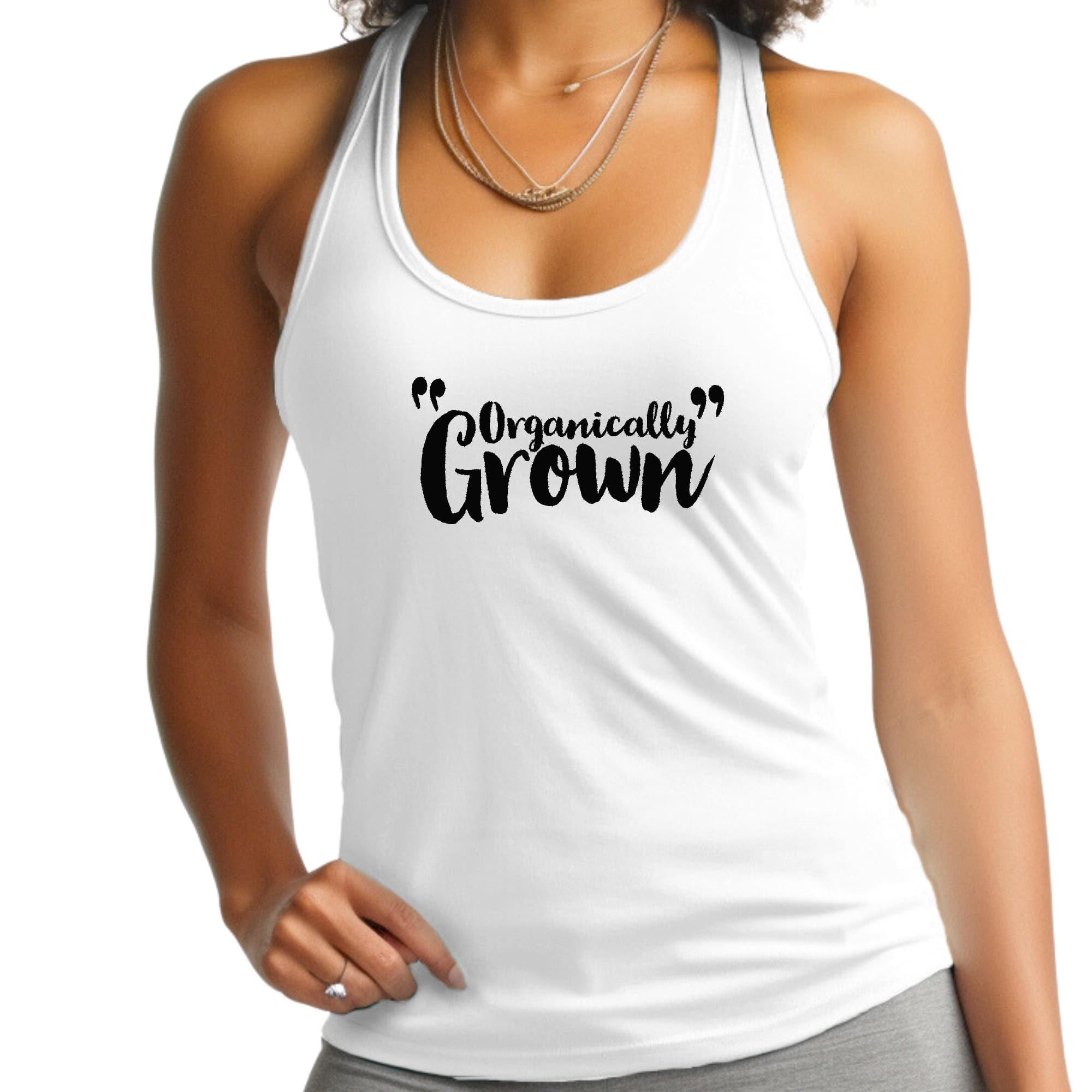 A stylish Women's Fitness Tank Top in black, made from soft preshrunk cotton, featuring an affirmation graphic for inspiration during workouts.