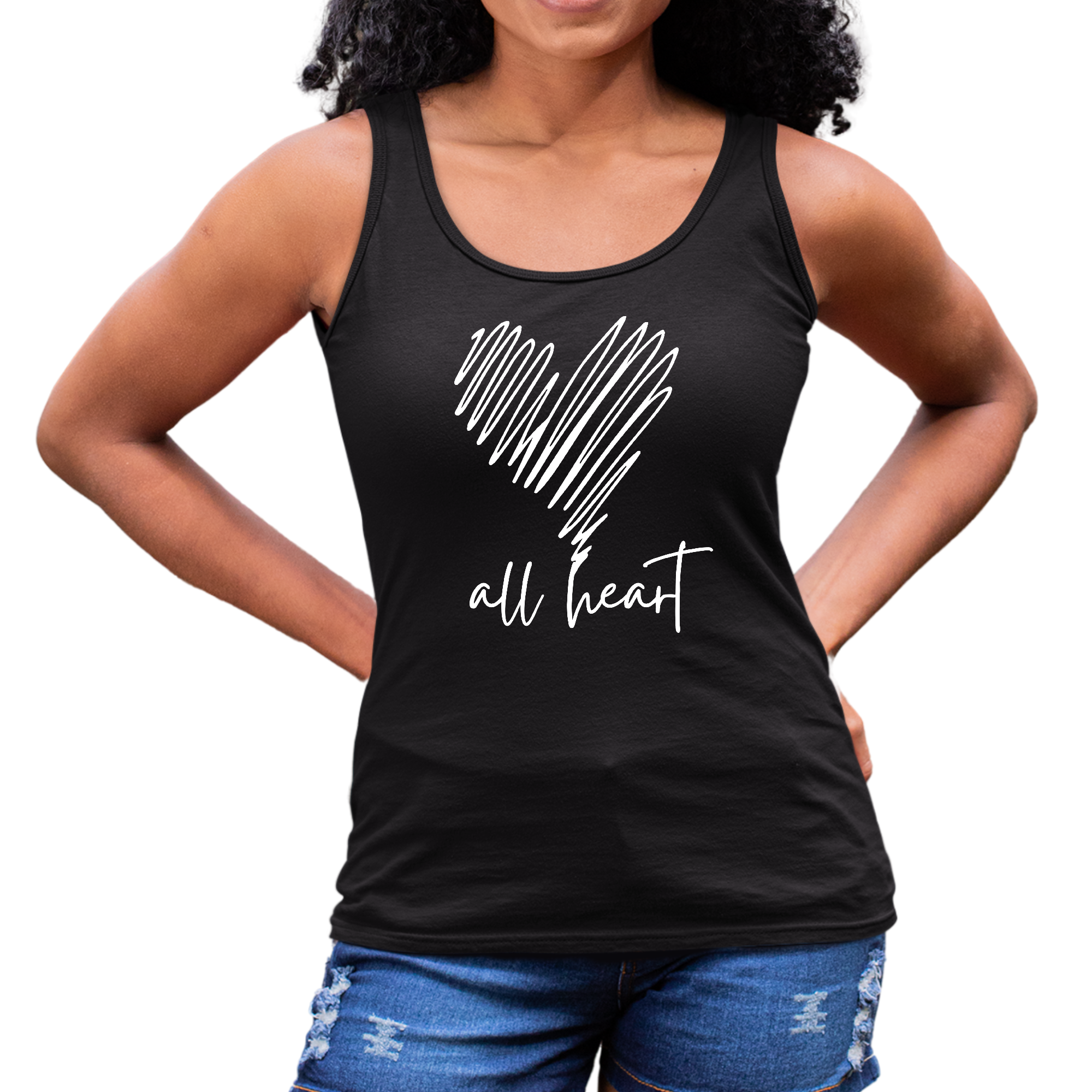 Womens Fitness Tank Top Graphic T-shirt featuring Say it Soul - All Heart Line design, made from soft cotton with a comfortable fit.