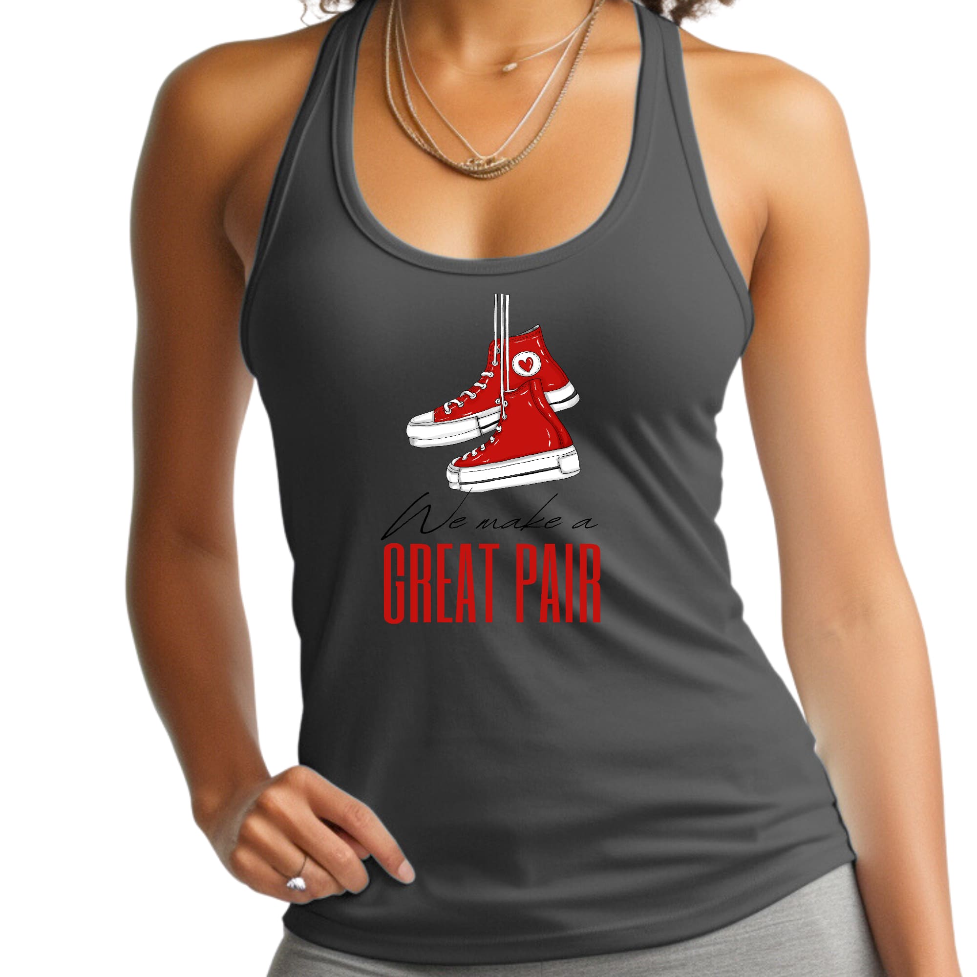 Womens Fitness Tank Top Graphic T-shirt featuring motivational design, soft cotton material, and double-stitched seams.