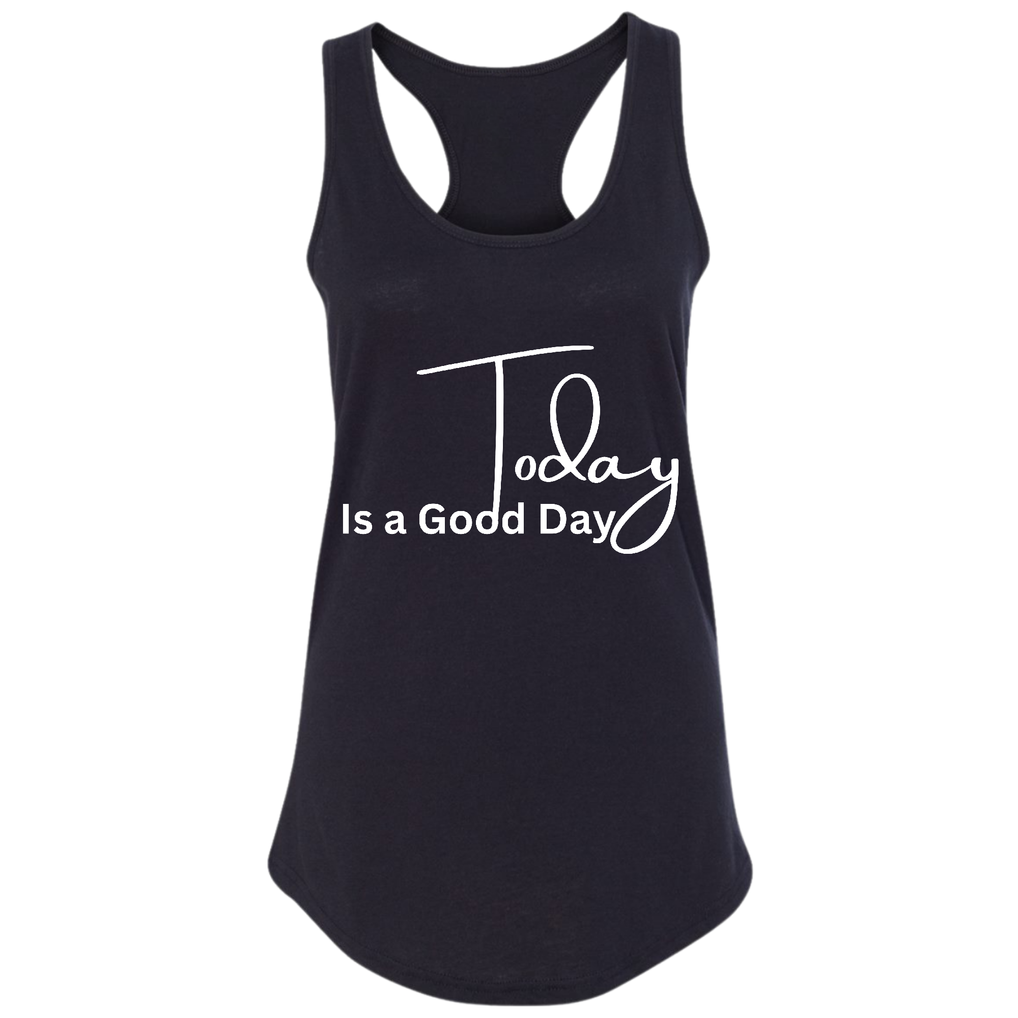 Women's Fitness Tank Top in soft preshrunk cotton featuring 'Today is a Good Day' graphic, perfect for workouts and casual wear.