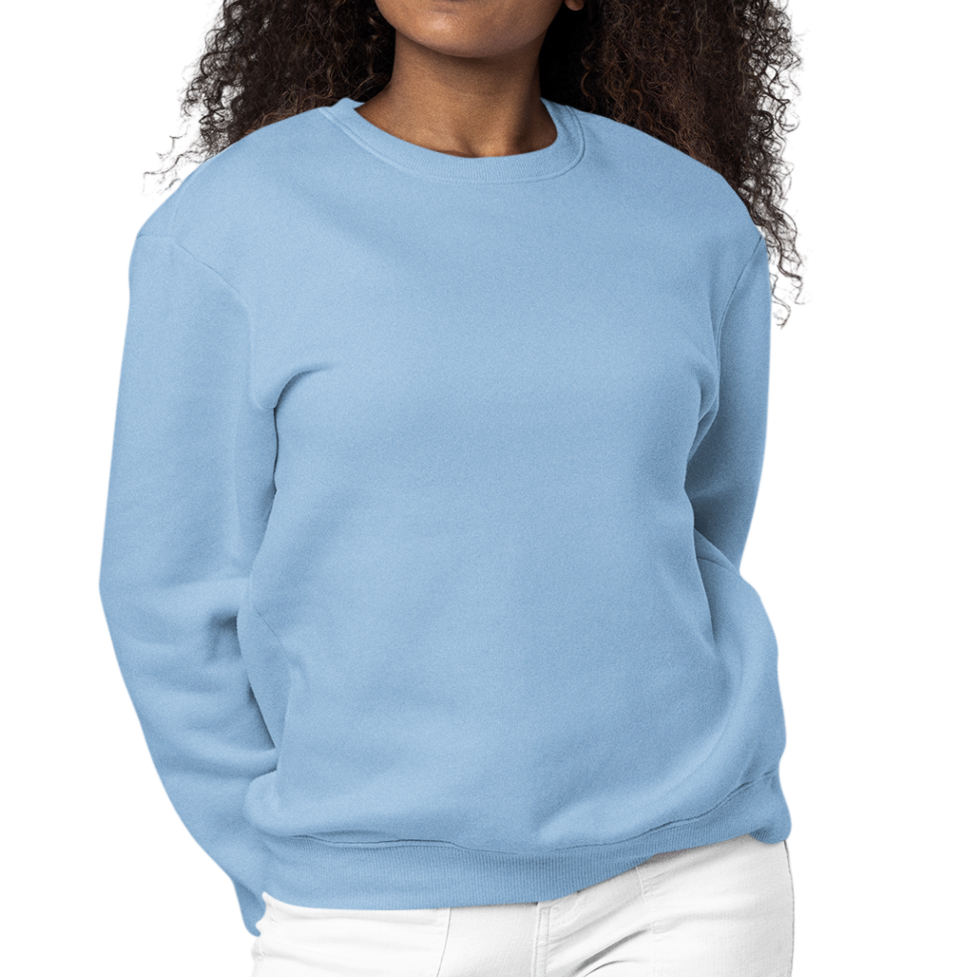 A stylish women's graphic sweatshirt featuring a comfortable crewneck design, long sleeves, and ribbed cuffs, perfect for casual wear.