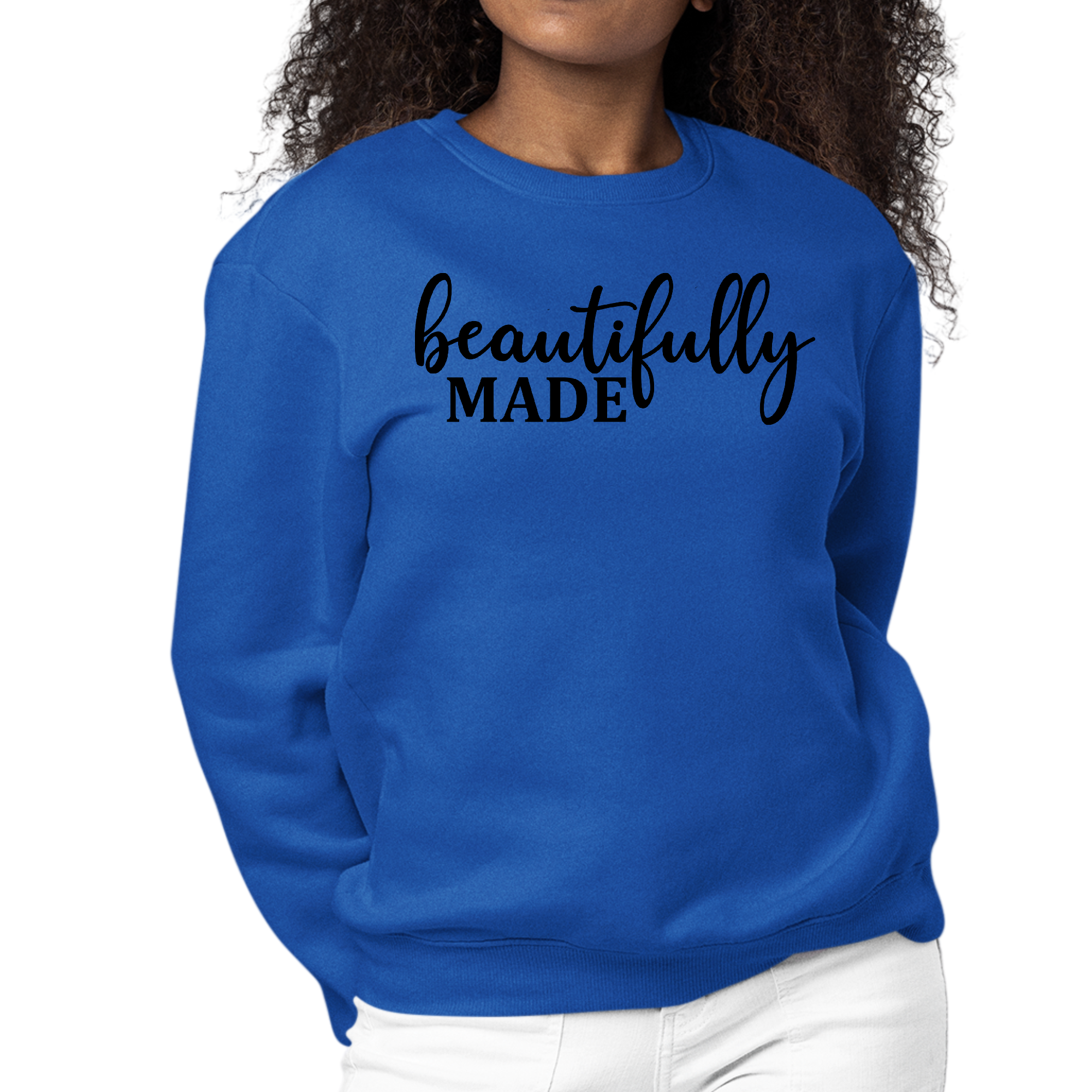 Women's Graphic Sweatshirt featuring inspiring affirmations, long sleeves, and a comfortable crewneck design, perfect for casual wear.