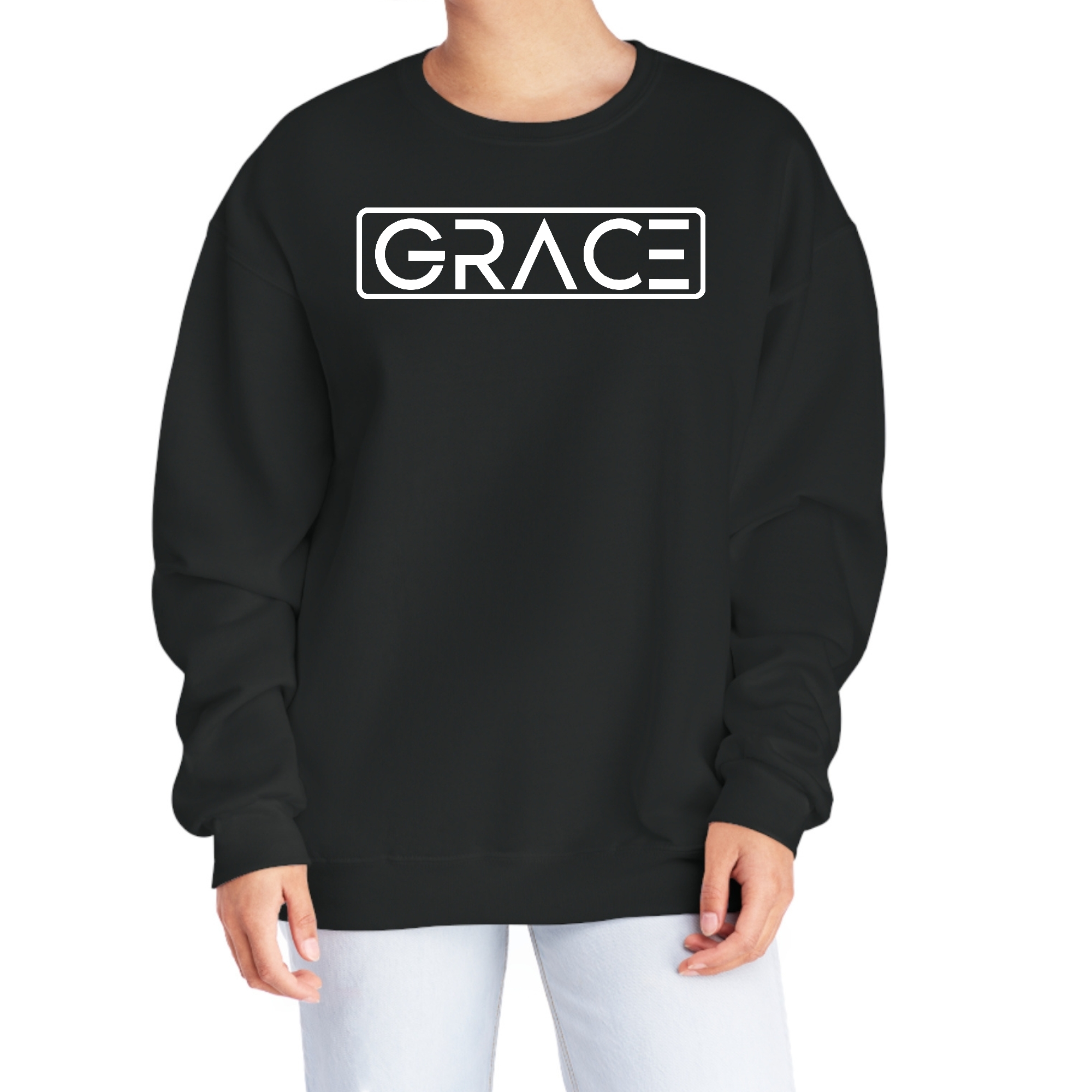 Womens Graphic Sweatshirt Grace featuring a stylish design, soft fabric, and comfortable fit, perfect for casual wear.