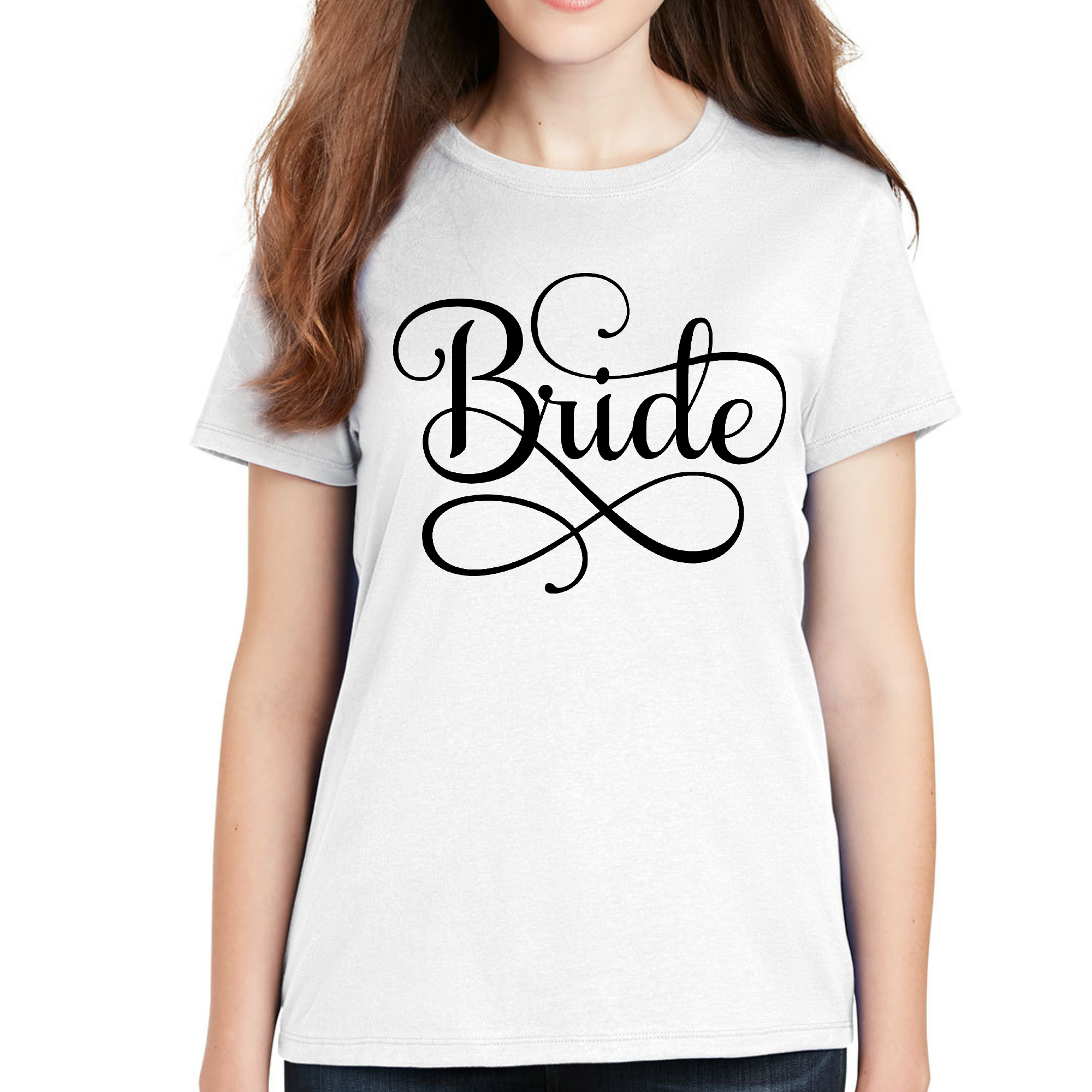 Women's Graphic T-shirt featuring a stylish bride design, made of soft cotton material, perfect for wedding celebrations.