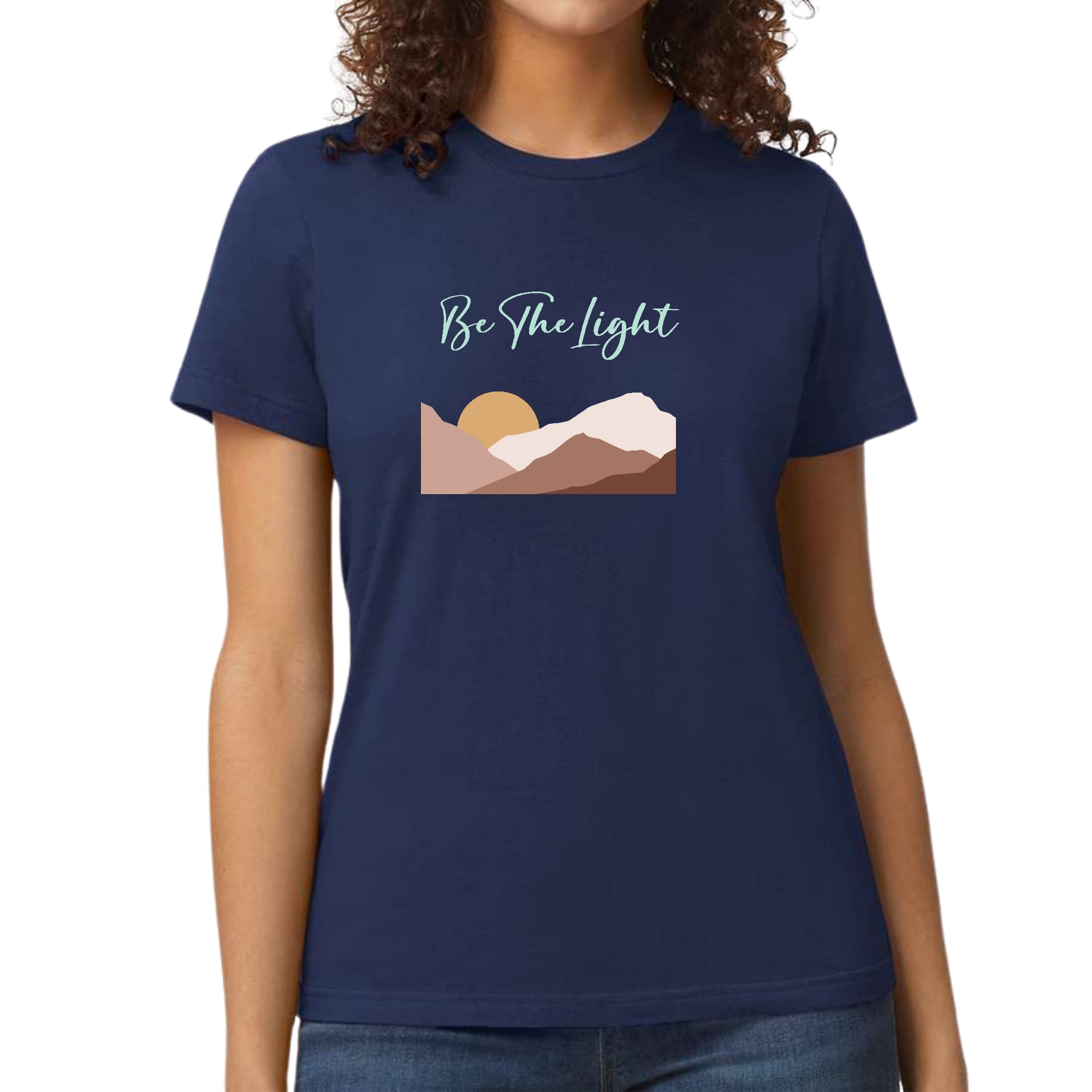 Womens graphic T-shirt featuring 'Say It Soul, Be The Light' illustration, made from soft preshrunk cotton with a classic fit.