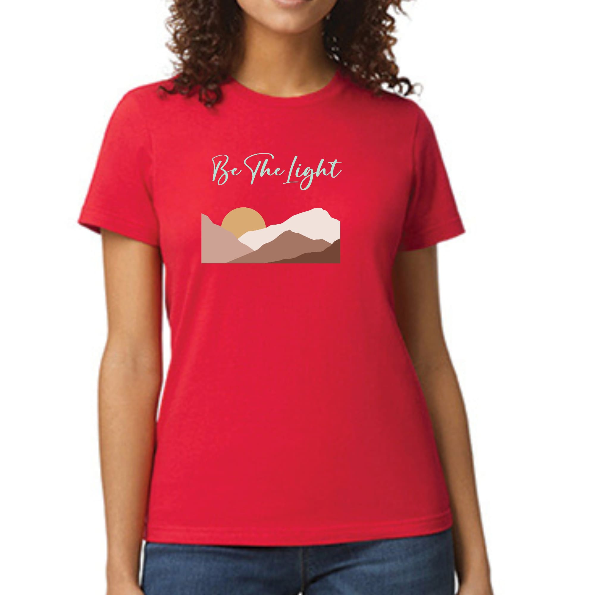 Womens graphic T-shirt featuring 'Say It Soul, Be The Light' illustration, made from soft preshrunk cotton with a classic fit.