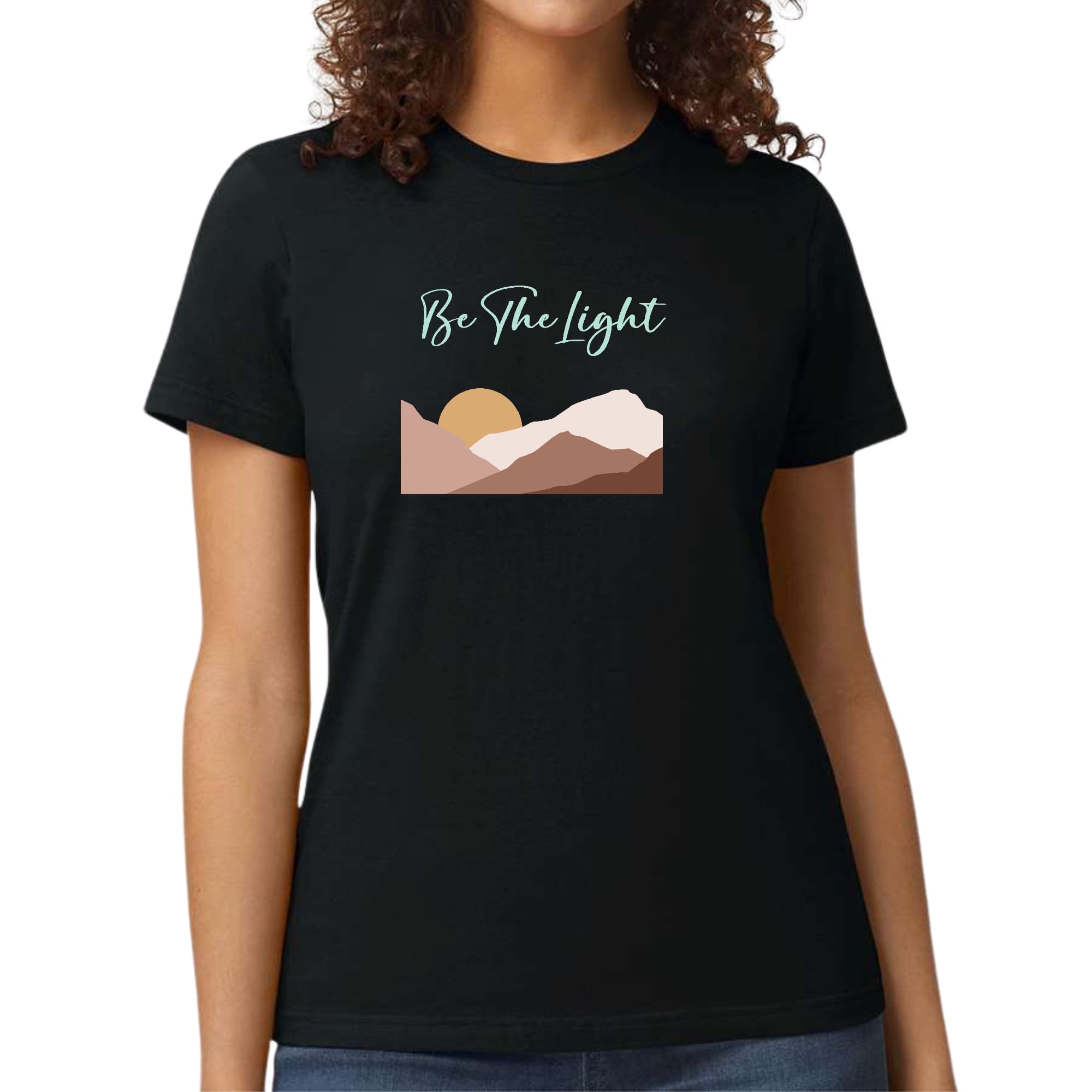 Womens graphic T-shirt featuring 'Say It Soul, Be The Light' illustration, made from soft preshrunk cotton with a classic fit.