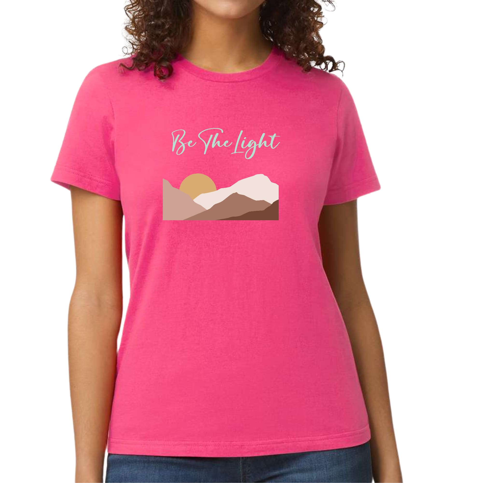 Womens graphic T-shirt featuring 'Say It Soul, Be The Light' illustration, made from soft preshrunk cotton with a classic fit.