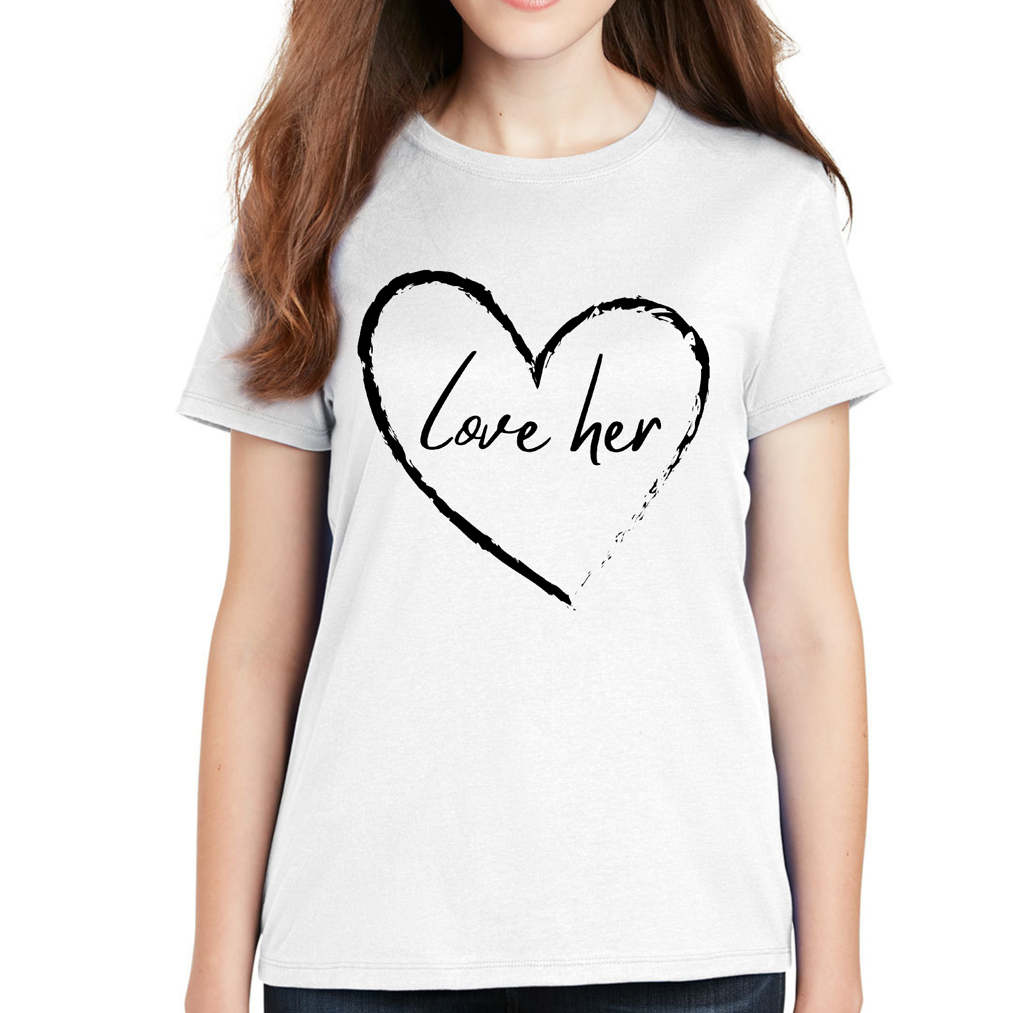 Women's Graphic T-shirt featuring 'Say it Soul Love Her' design, made from soft cotton with a relaxed fit.