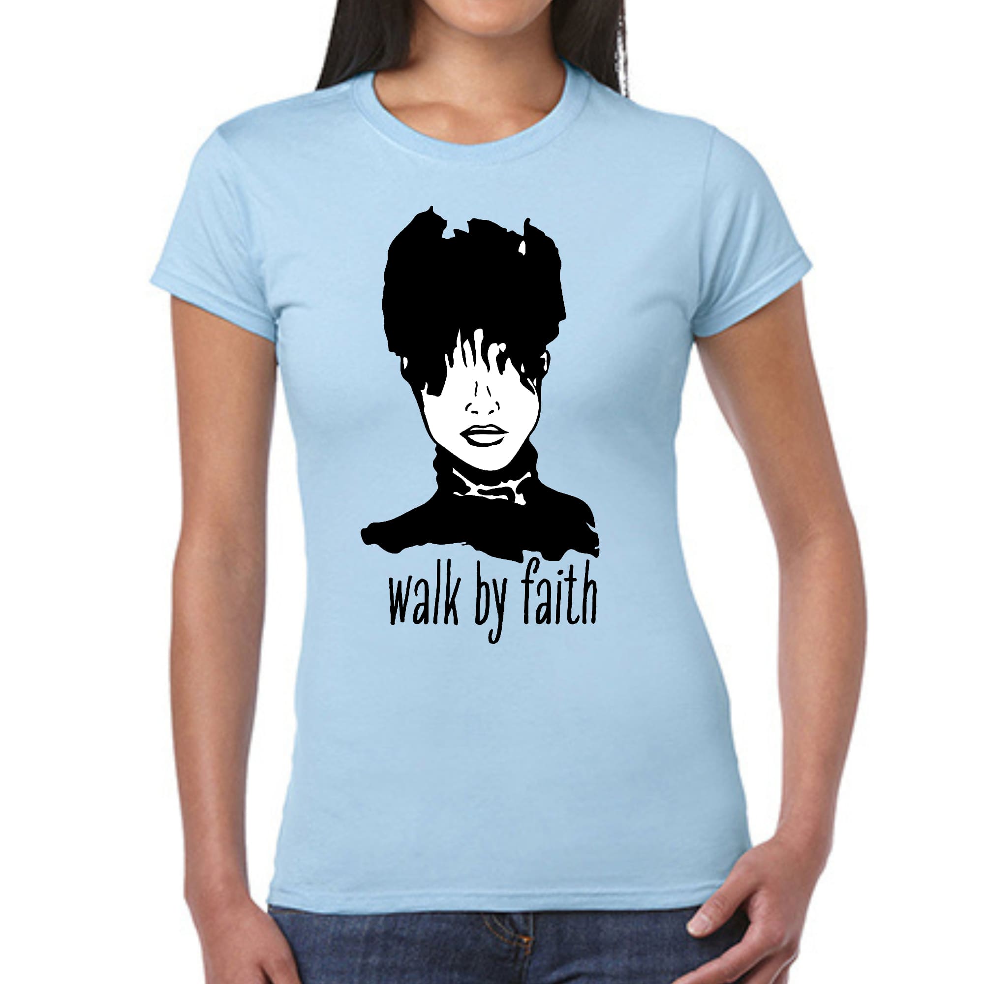 Women's Graphic T-shirt featuring 'Say it Soul, Walk by Faith' design, made from soft cotton with a comfortable fit.