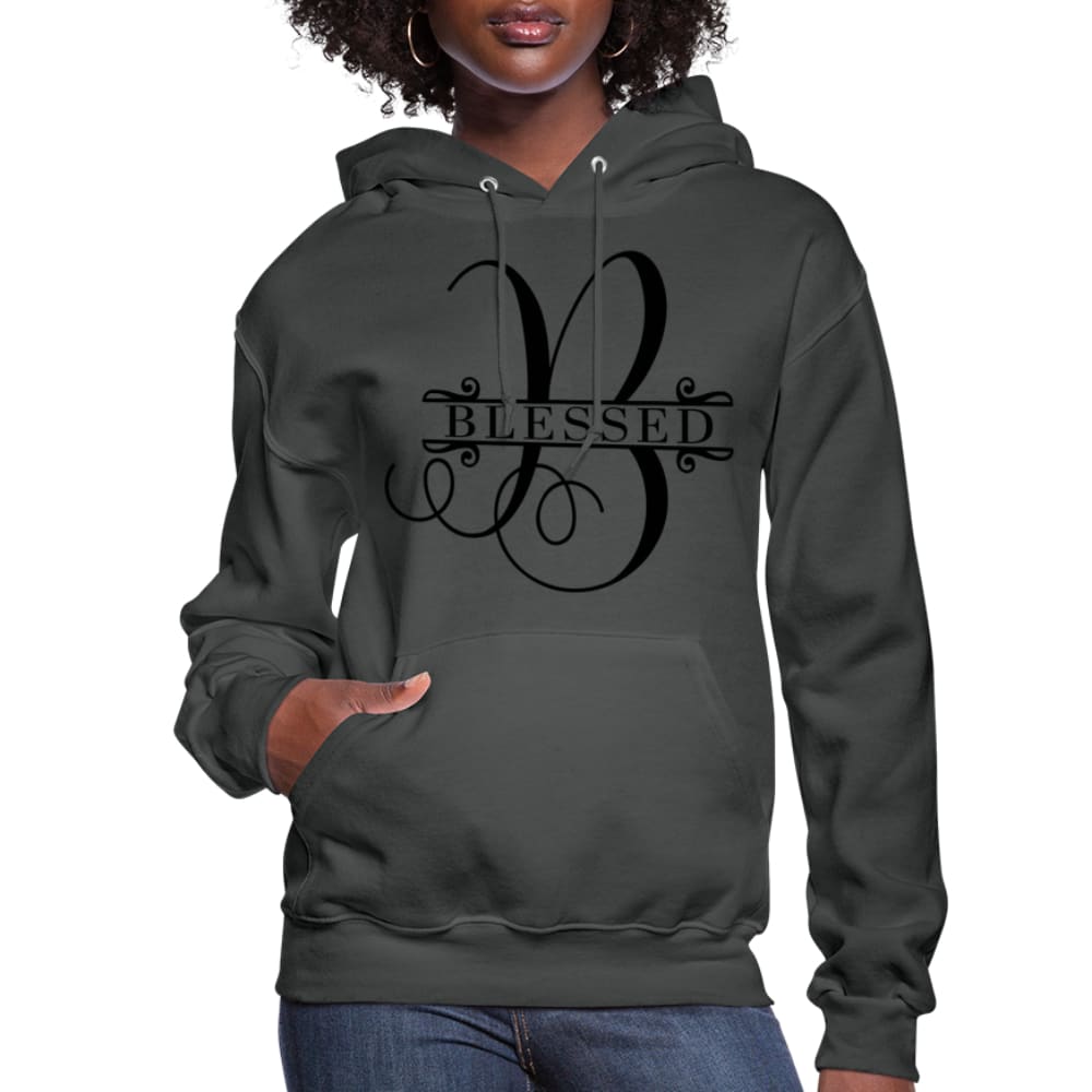 A stylish Blessed Women's Hoodie featuring a plush interior, adjustable drawstring hood, and ribbed cuffs, perfect for casual wear.