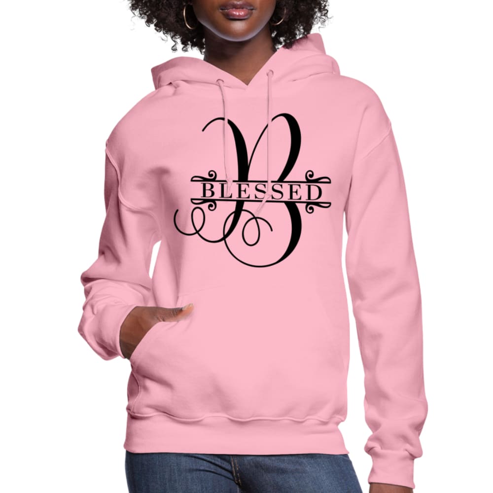 A stylish Blessed Women's Hoodie featuring a plush interior, adjustable drawstring hood, and ribbed cuffs, perfect for casual wear.