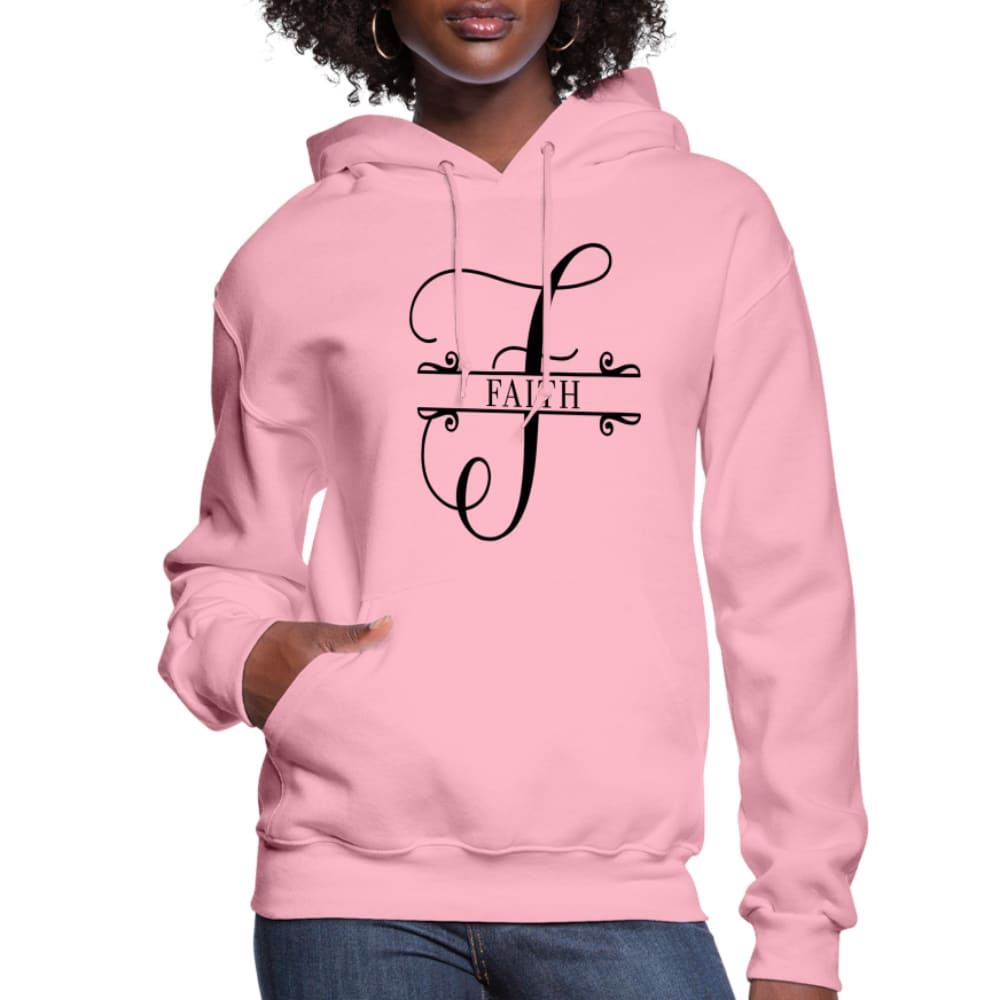 Women's Faith Hoodie in soft plush fabric with adjustable drawstring hood and ribbed cuffs, perfect for casual wear.