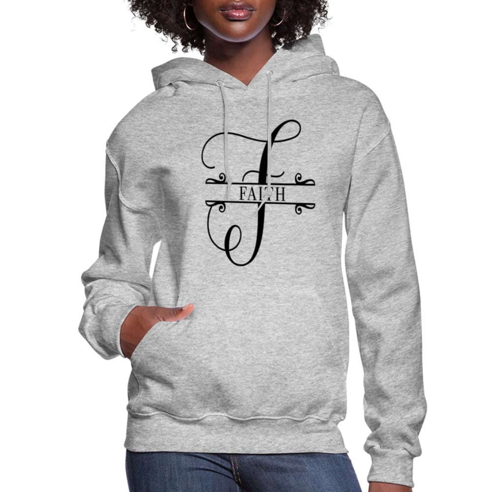 Women's Faith Hoodie in soft plush fabric with adjustable drawstring hood and ribbed cuffs, perfect for casual wear.