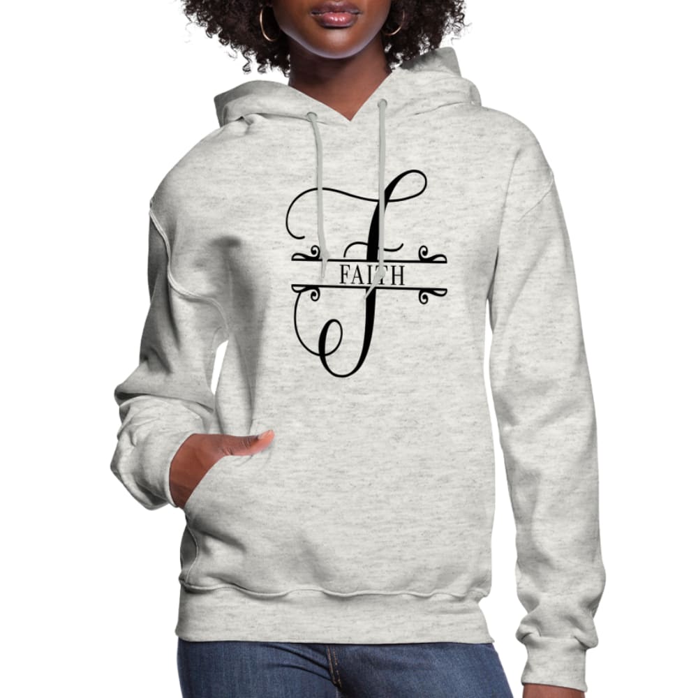 Women's Faith Hoodie in soft plush fabric with adjustable drawstring hood and ribbed cuffs, perfect for casual wear.