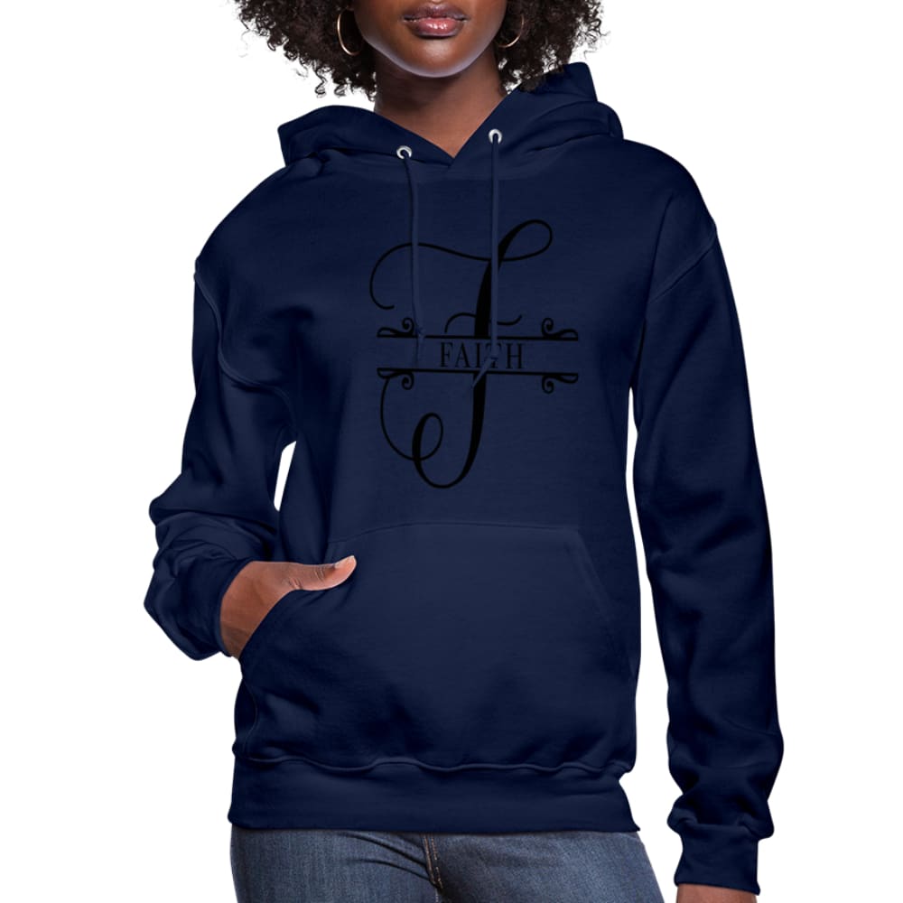 Women's Faith Hoodie in soft plush fabric with adjustable drawstring hood and ribbed cuffs, perfect for casual wear.