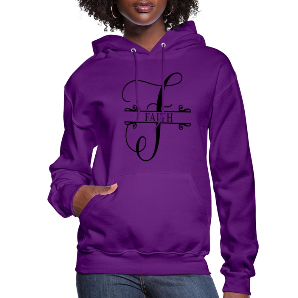 Women's Faith Hoodie in soft plush fabric with adjustable drawstring hood and ribbed cuffs, perfect for casual wear.