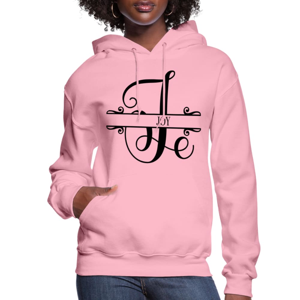 Womens Hoodie, Joy - a plush hooded sweatshirt in a stylish design, featuring an adjustable drawstring hood and ribbed cuffs.