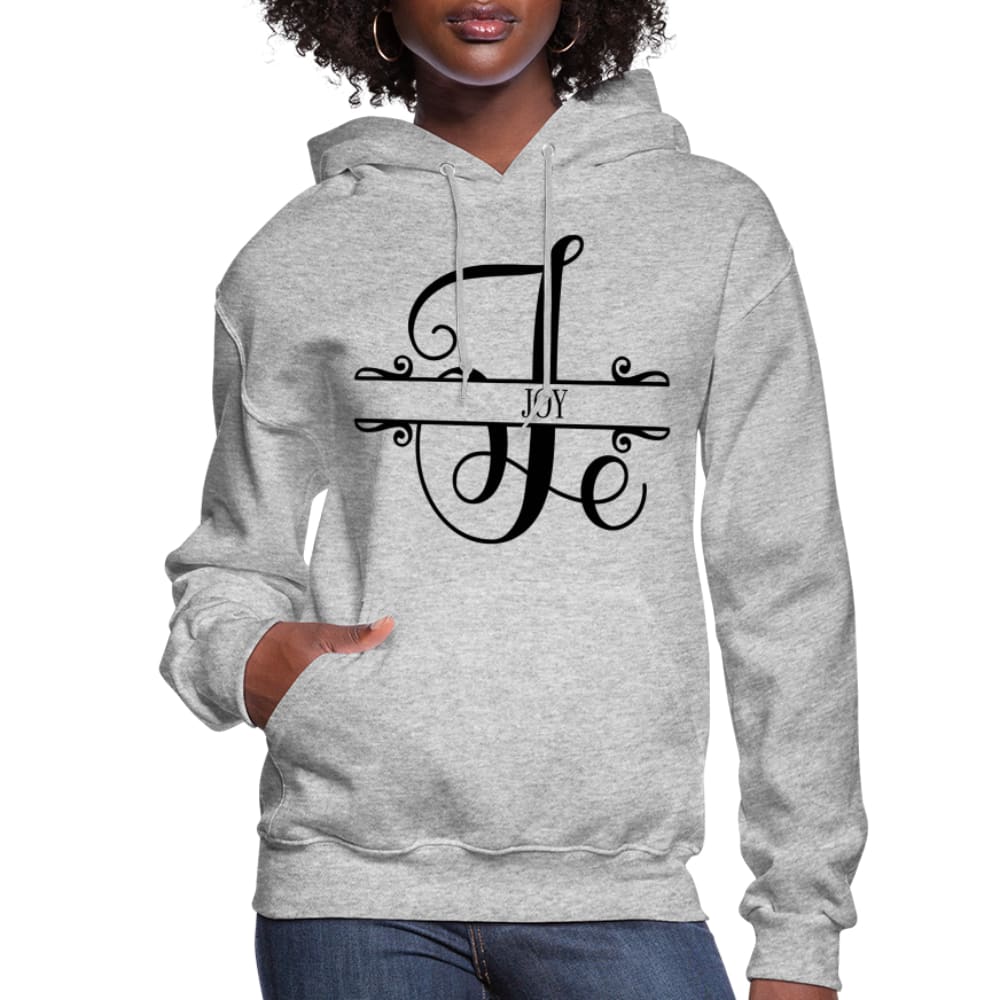 Womens Hoodie, Joy - a plush hooded sweatshirt in a stylish design, featuring an adjustable drawstring hood and ribbed cuffs.