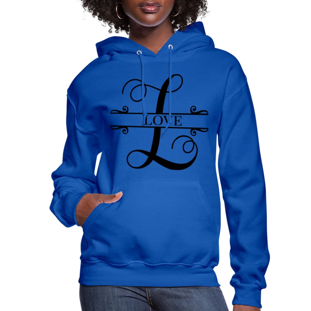 A cozy Women's Love Hoodie in a soft plush fabric, featuring an adjustable drawstring hood and ribbed cuffs, perfect for casual wear.