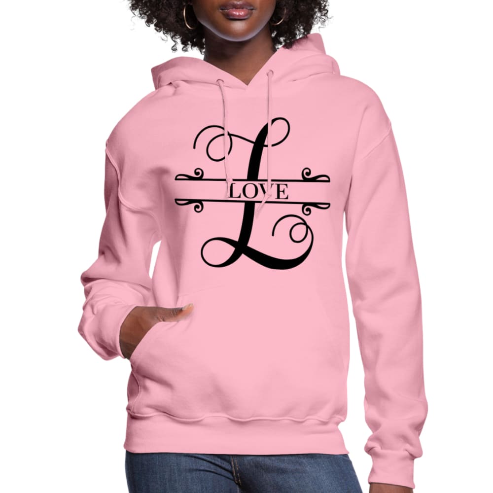 A cozy Women's Love Hoodie in a soft plush fabric, featuring an adjustable drawstring hood and ribbed cuffs, perfect for casual wear.