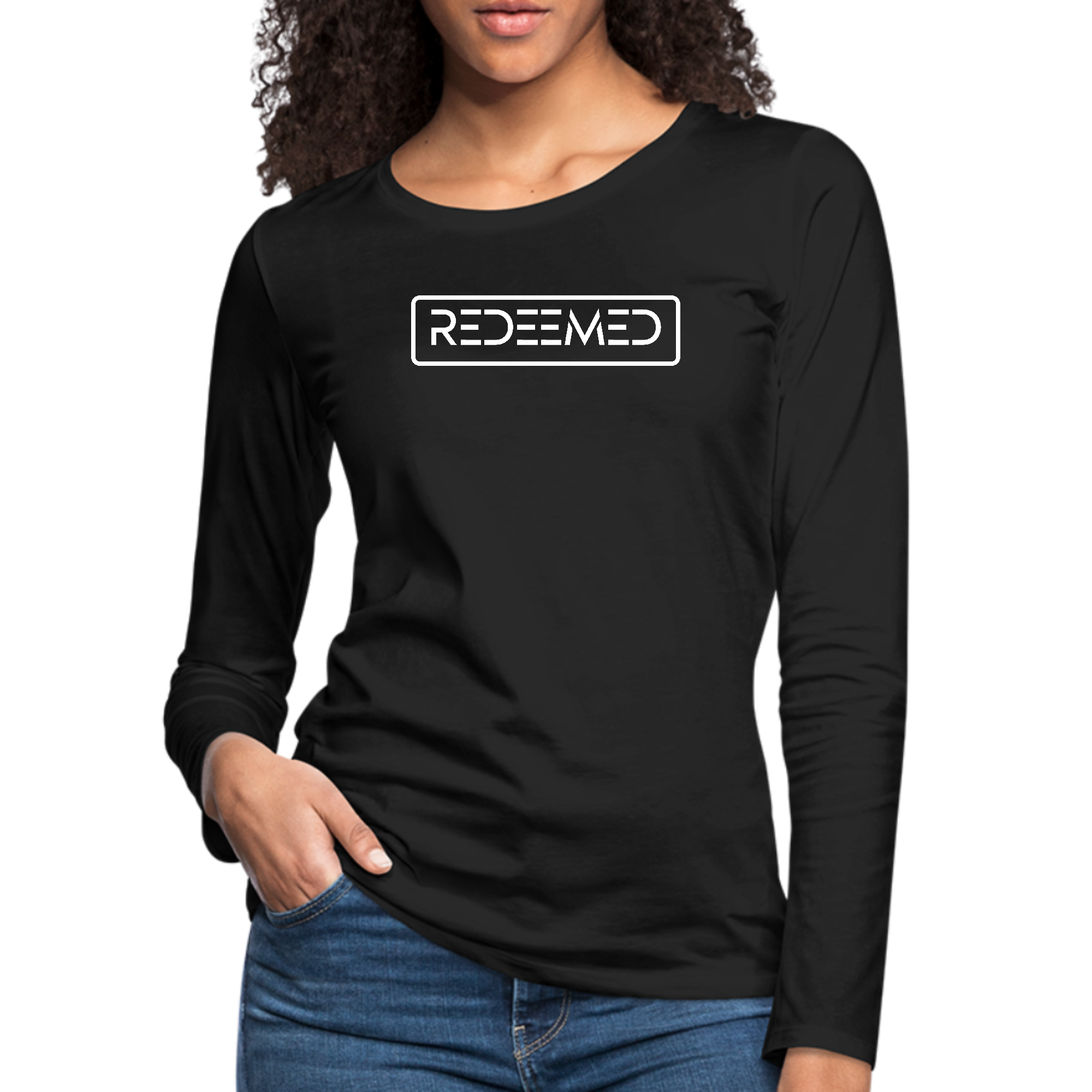 Women's Long Sleeve Graphic T-shirt featuring a motivational quote, made from soft preshrunk cotton, ideal for casual wear.