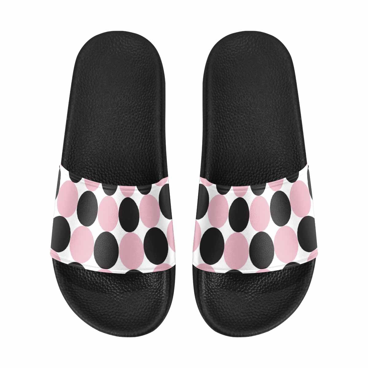 A pair of stylish women's slide sandals featuring lightweight PVC straps and a comfortable sole, perfect for casual wear.