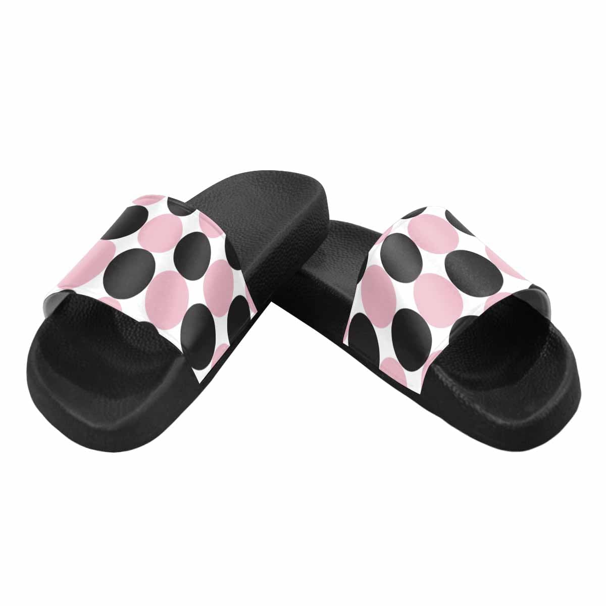 A pair of stylish women's slide sandals featuring lightweight PVC straps and a comfortable sole, perfect for casual wear.