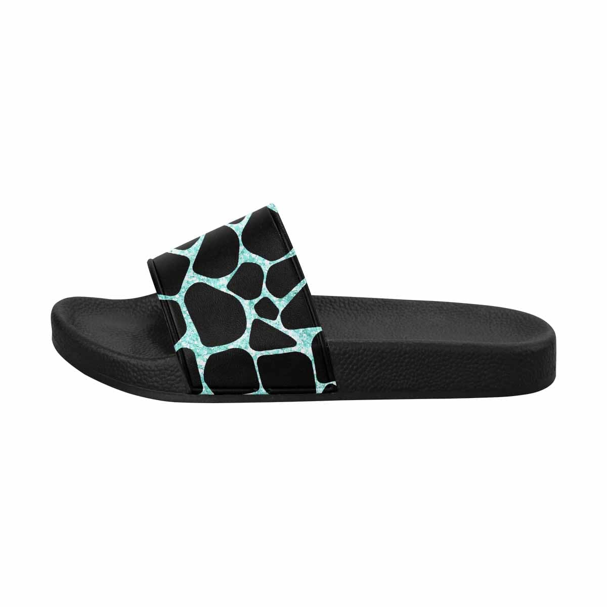 A pair of stylish women's slide sandals featuring soft PVC straps and a durable sole, perfect for casual wear.