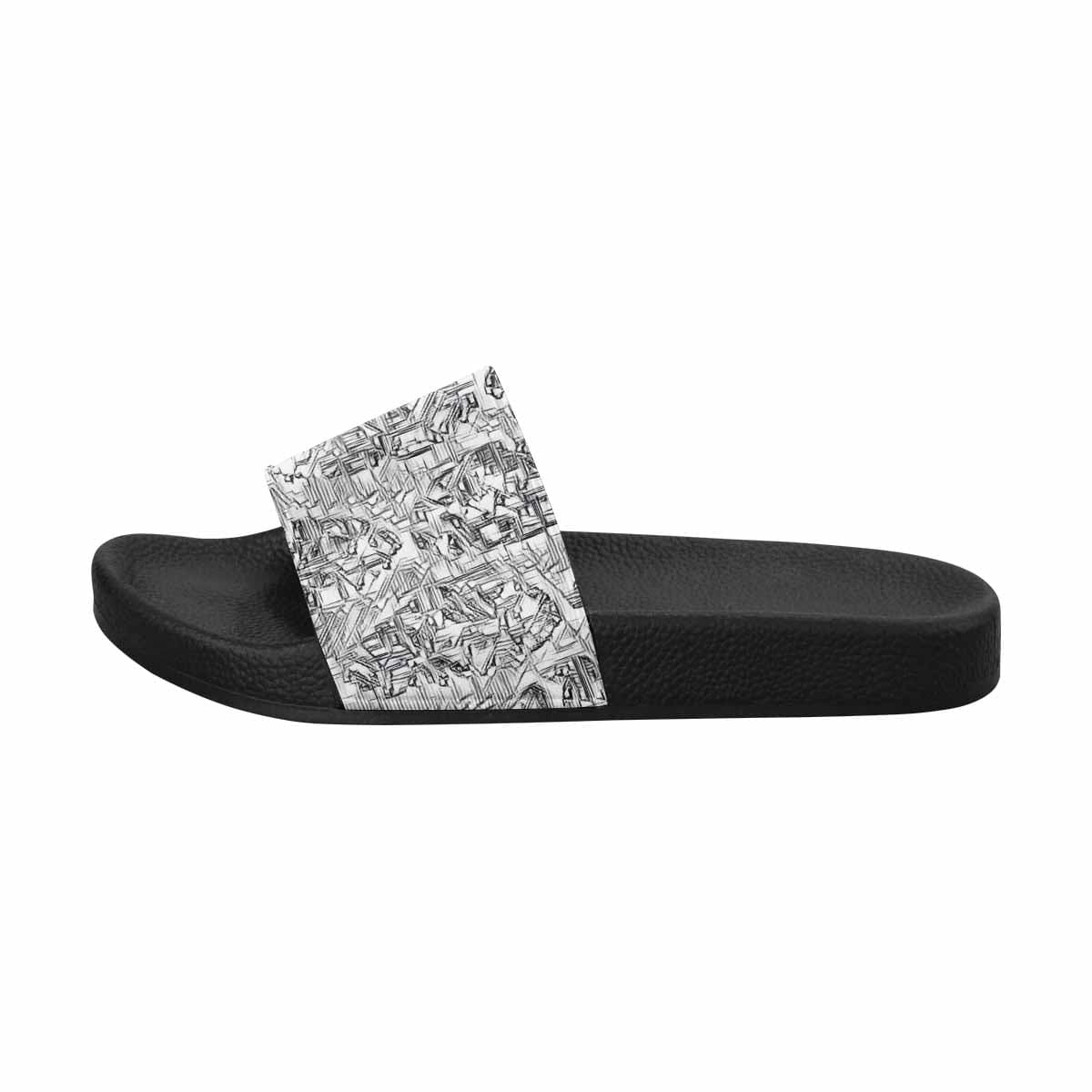 A pair of stylish Womens Slide Sandals featuring lightweight PVC straps and a comfortable sole, perfect for casual wear.