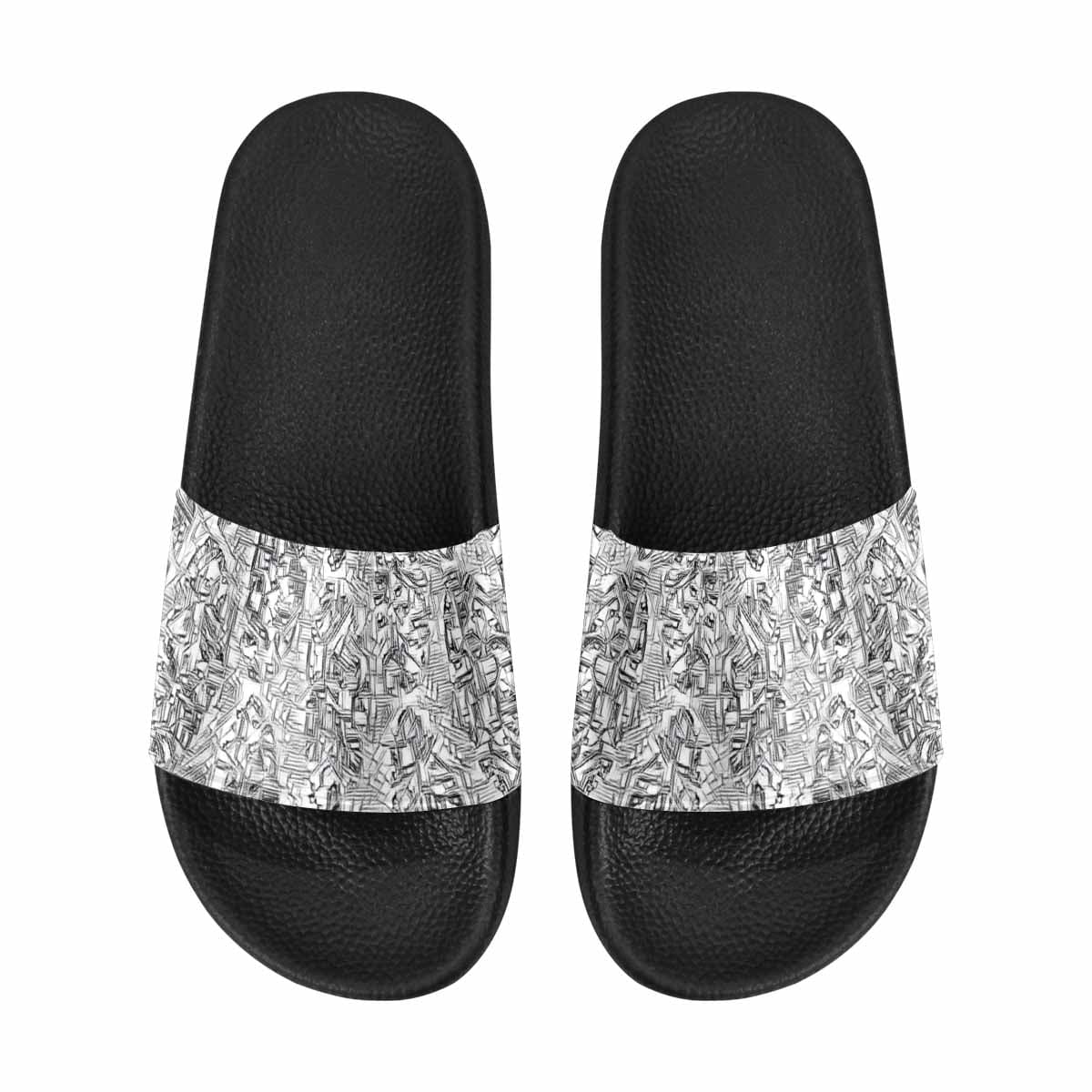 A pair of stylish Womens Slide Sandals featuring lightweight PVC straps and a comfortable sole, perfect for casual wear.