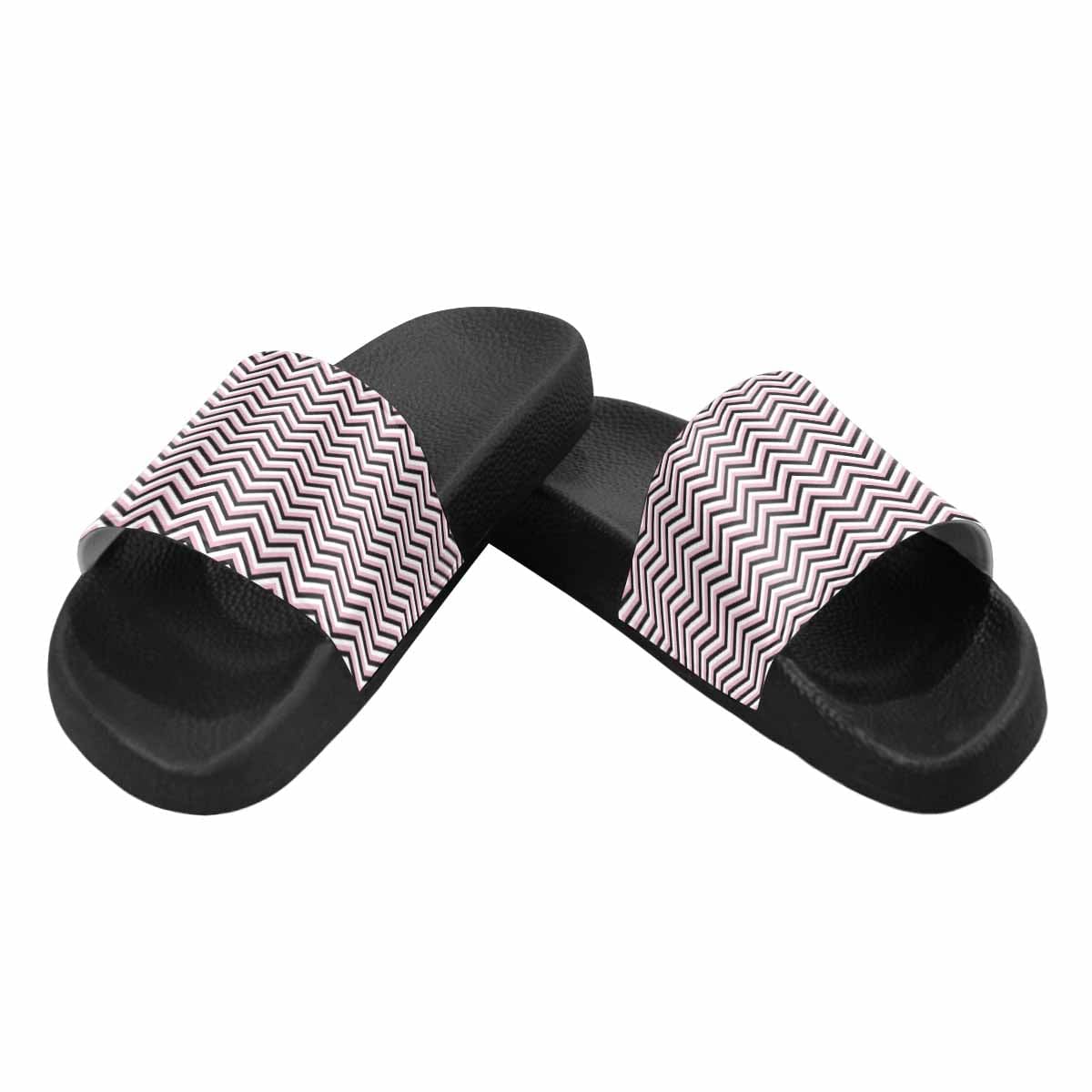 A pair of stylish women's slide sandals featuring lightweight PVC straps and a comfortable sole, perfect for casual wear.