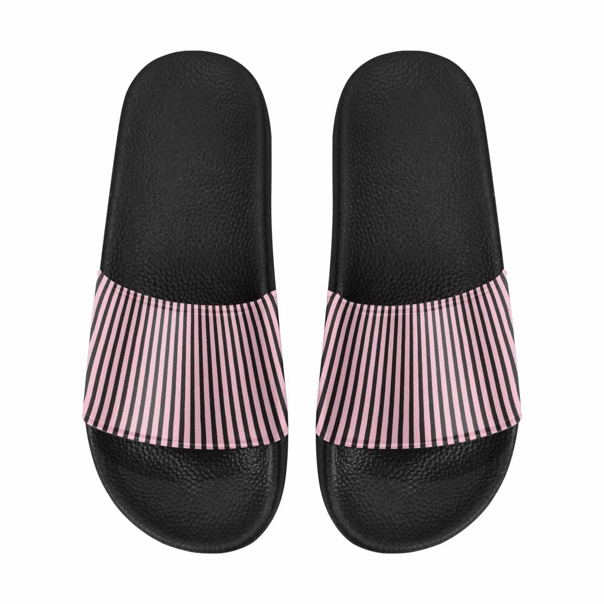 A pair of stylish women's slide sandals featuring lightweight PVC straps and a comfortable sole, perfect for casual wear.