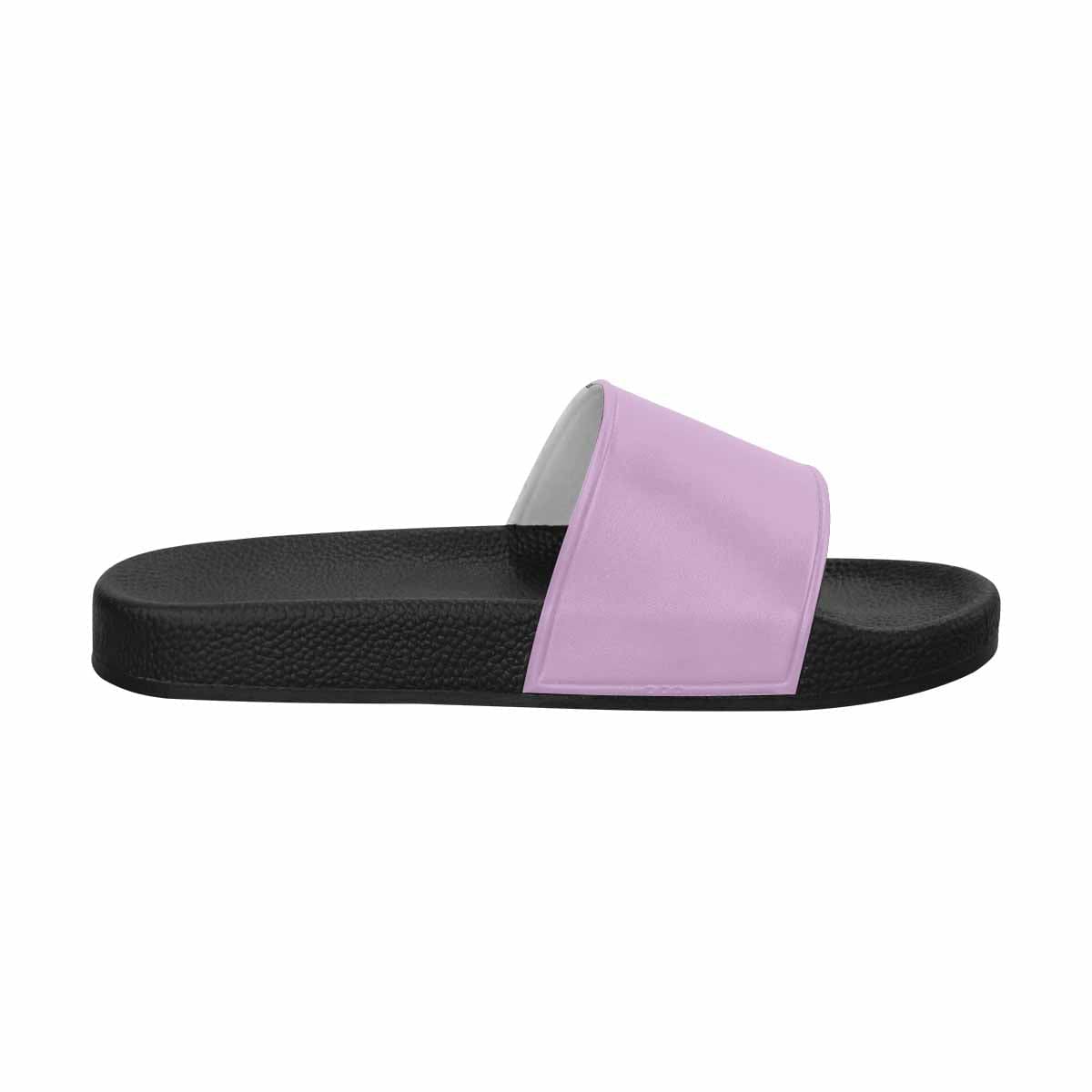 Stylish lilac purple women's slide sandals with PVC straps and sole, perfect for comfort and casual wear.