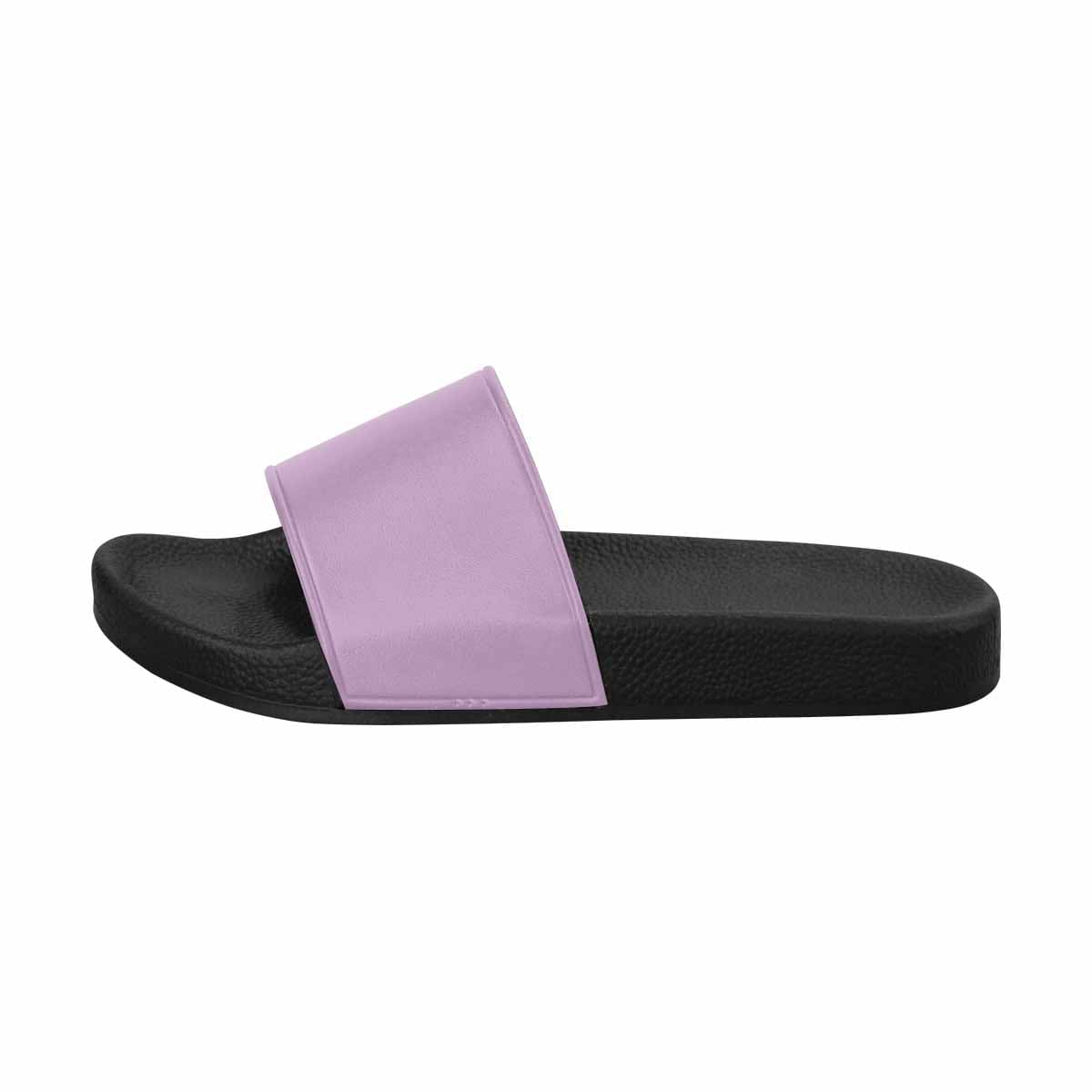 Stylish lilac purple women's slide sandals with PVC straps and sole, perfect for comfort and casual wear.