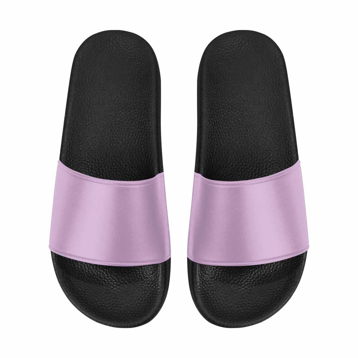 Stylish lilac purple women's slide sandals with PVC straps and sole, perfect for comfort and casual wear.